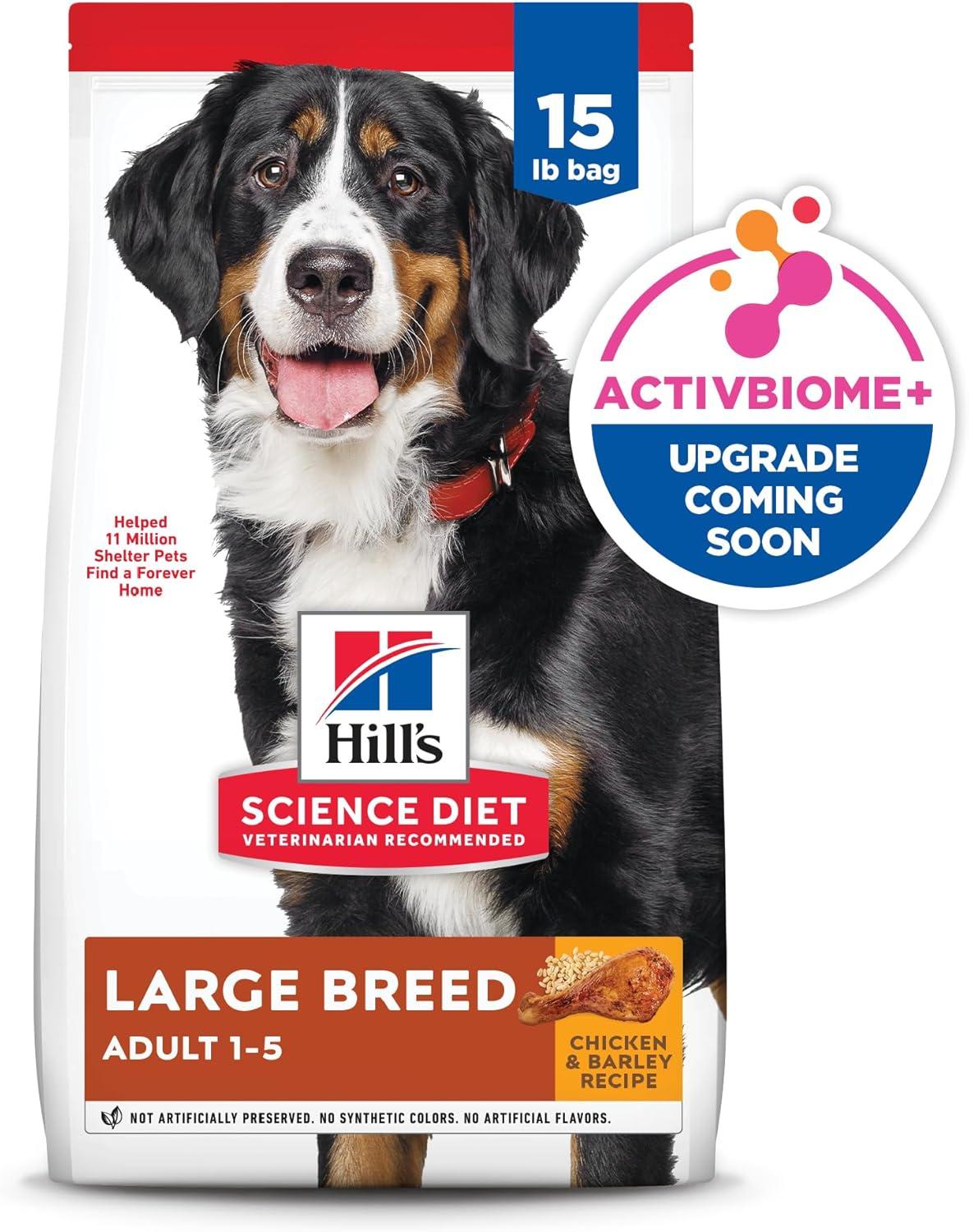 imageHills Science Diet Large Breed Adult Dry Dog Food 15 Quality Protein for Joint Support ampamp Lean Muscles Chicken ampamp Barley 15 lb BagChicken Barley