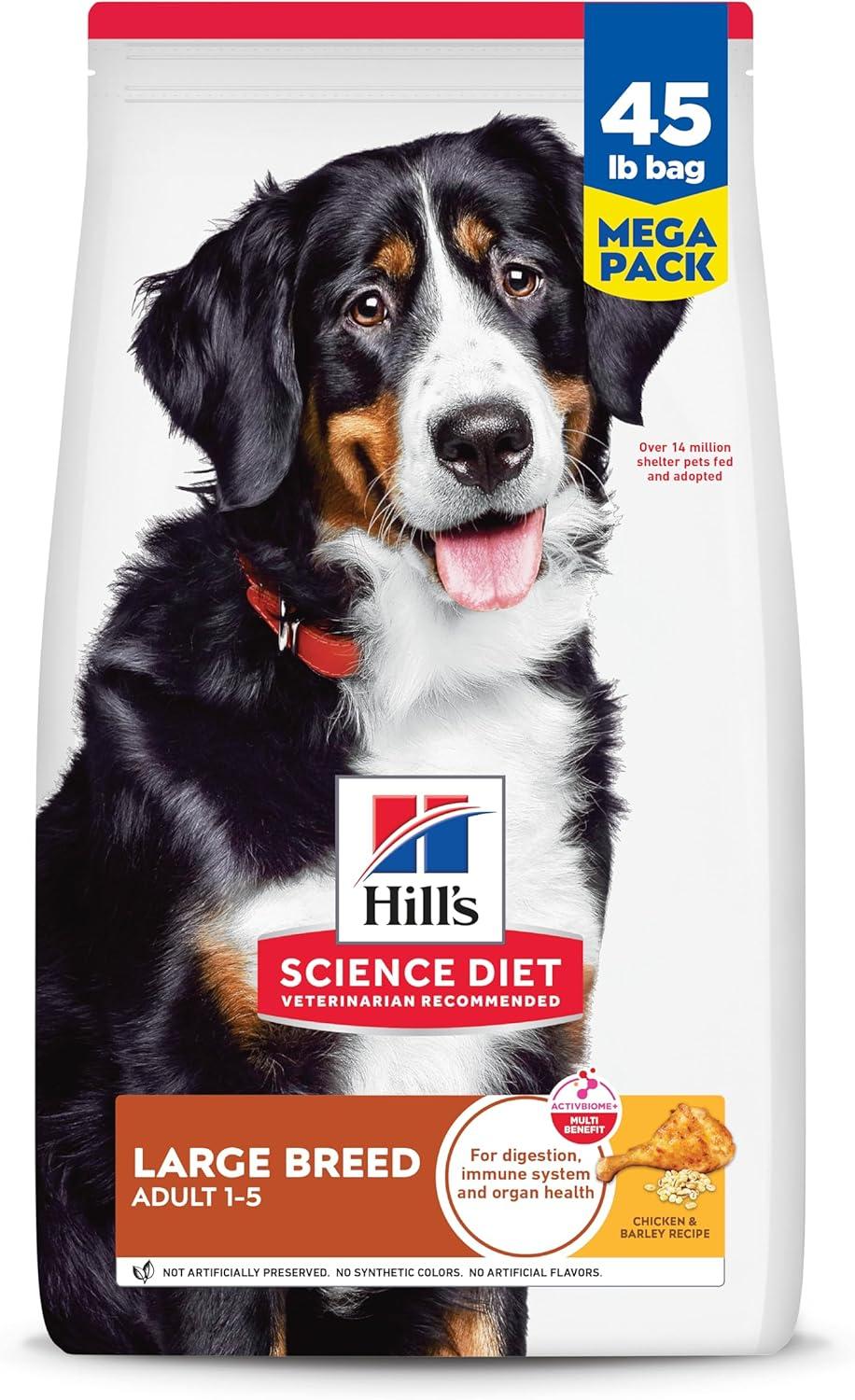 imageHills Science Diet Large Breed Adult Dry Dog Food 15 Quality Protein for Joint Support ampamp Lean Muscles Chicken ampamp Barley 15 lb BagChicken Barley