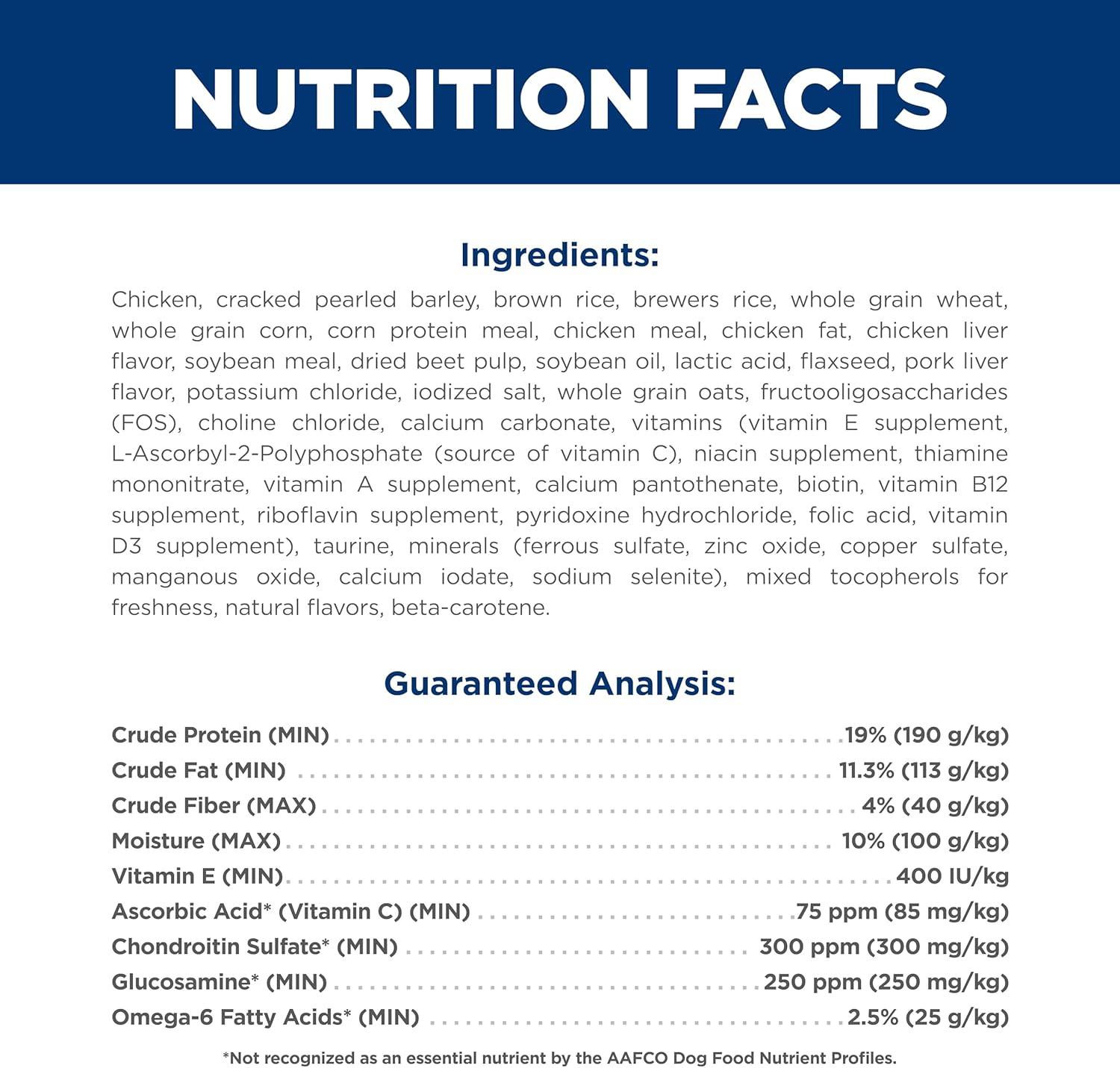 imageHills Science Diet Large Breed Adult Dry Dog Food 15 Quality Protein for Joint Support ampamp Lean Muscles Chicken ampamp Barley 15 lb BagChicken Barley