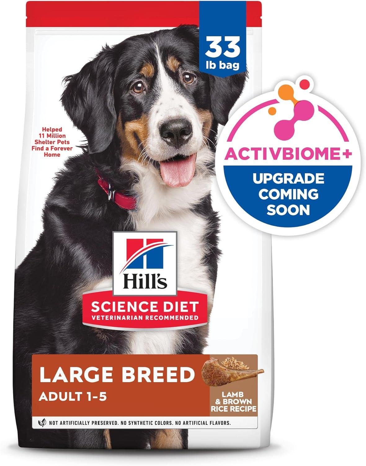 imageHills Science Diet Large Breed Adult Dry Dog Food 15 Quality Protein for Joint Support ampamp Lean Muscles Chicken ampamp Barley 15 lb BagLamb Brown Rice