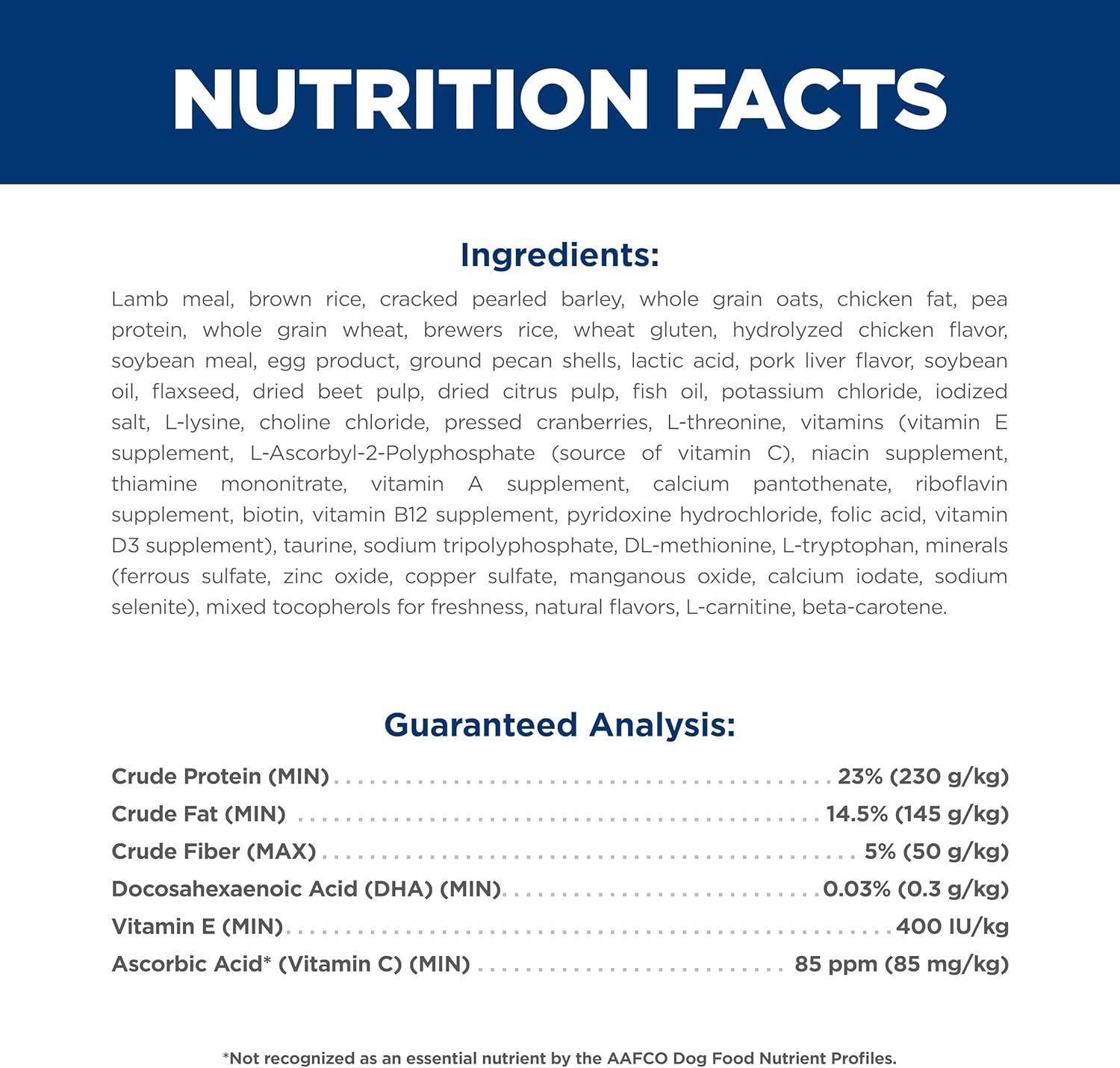 imageHills Science Diet Large Breed Puppy Food DHA to Support Healthy Development Chicken ampamp Brown Rice Dry Dog Food 155 lb BagLamb Brown Rice