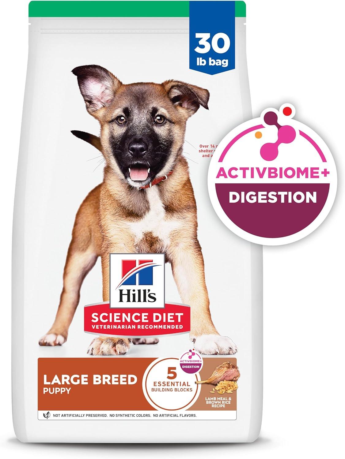 imageHills Science Diet Large Breed Puppy Food DHA to Support Healthy Development Chicken ampamp Brown Rice Dry Dog Food 155 lb BagLamb Brown Rice