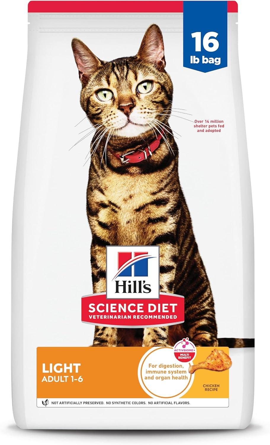 imageHills Science Diet Light Adult 16 Weight Management Support Dry Cat Food Chicken Recipe 16 lb BagChicken
