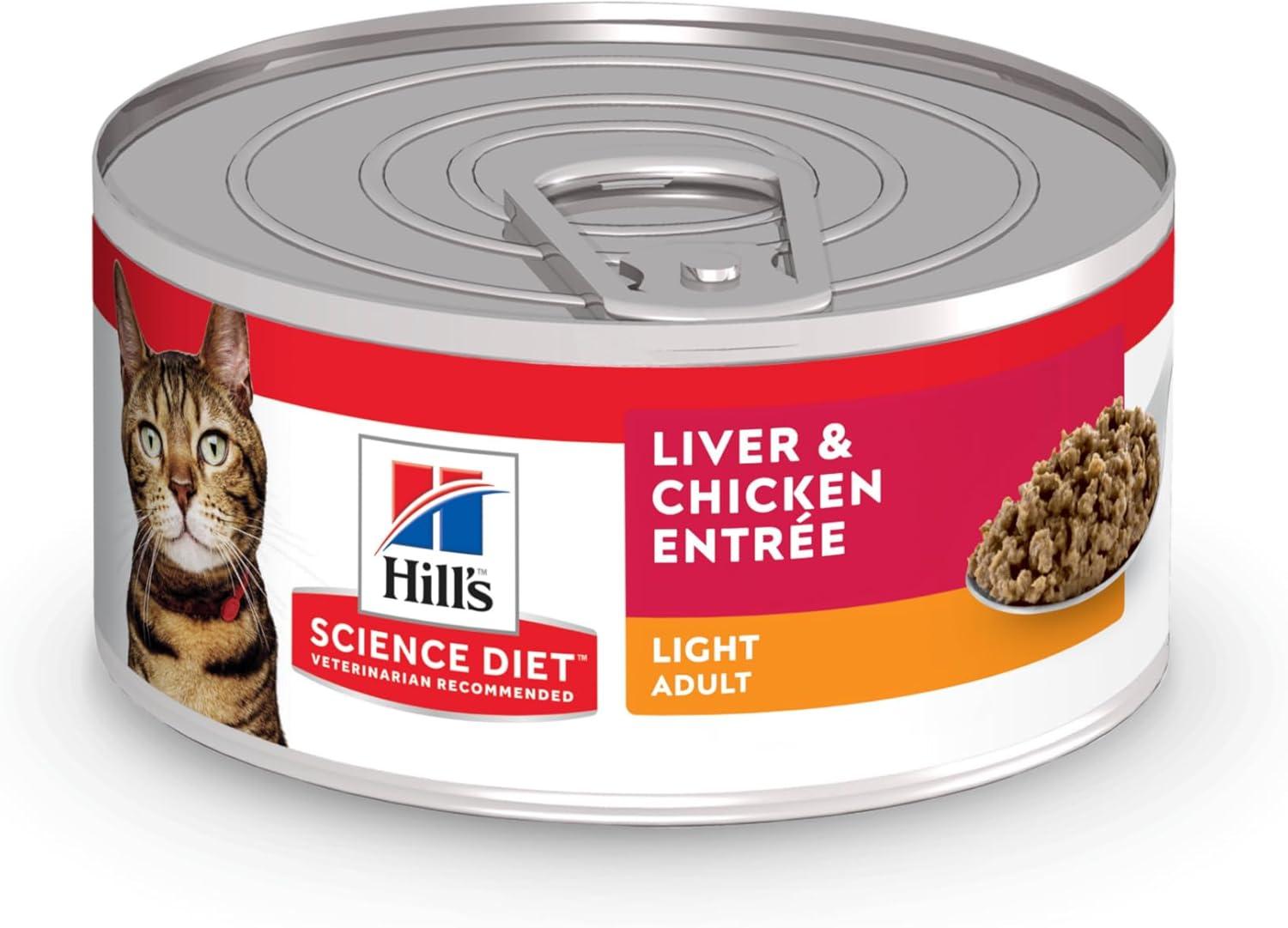 imageHills Science Diet Light Adult 16 Weight Management Support Wet Cat Food Liver ampamp Chicken Minced 55 oz Can Case of 24Liver Chicken Minced