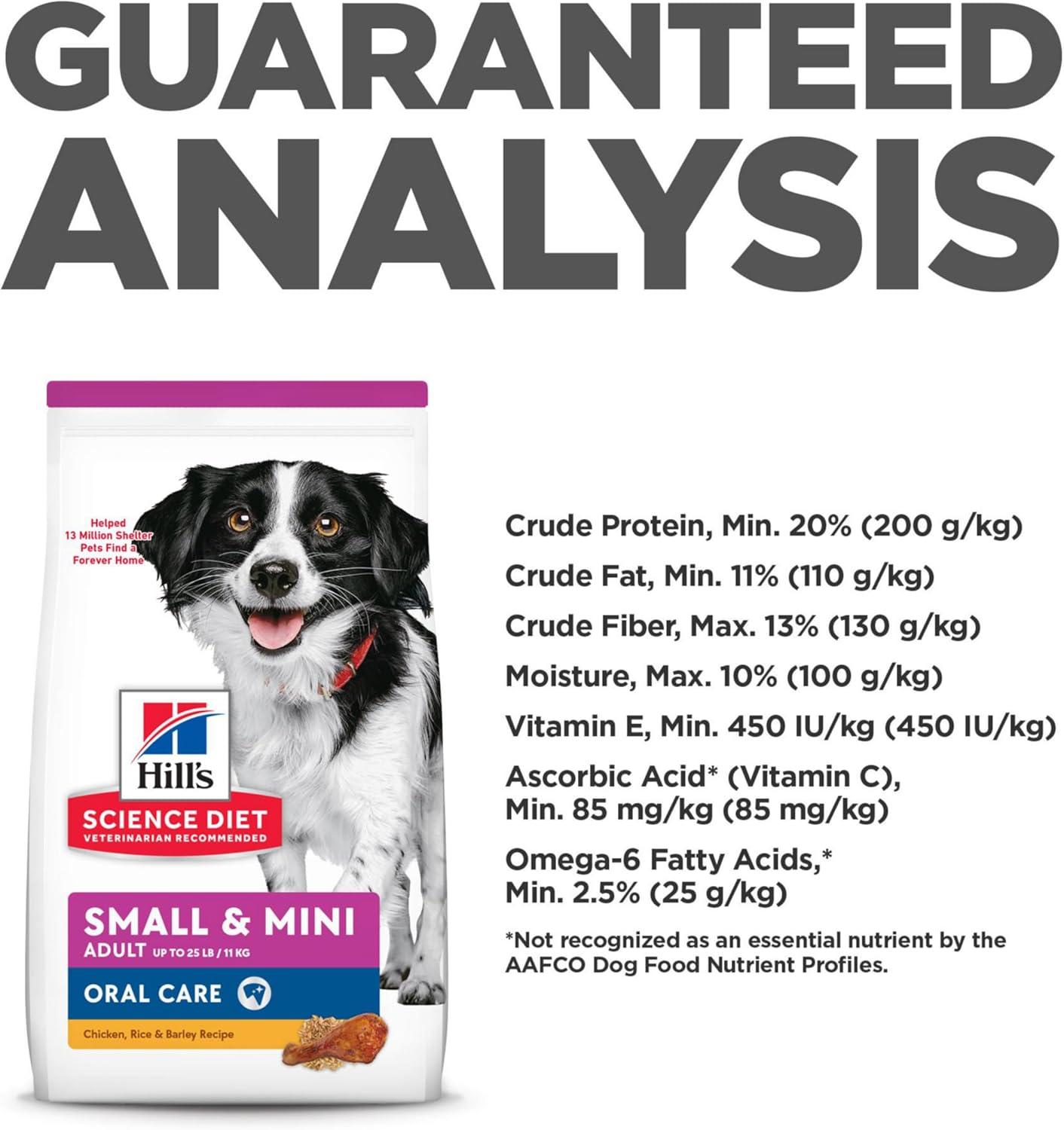 imageHills Science Diet Oral Care Adult 16 Small ampamp Mini Breeds Plaque ampamp Tartar Buildup Support Dry Dog Food Chicken Rice ampamp Barley 125 lb BagChicken Rice Barley