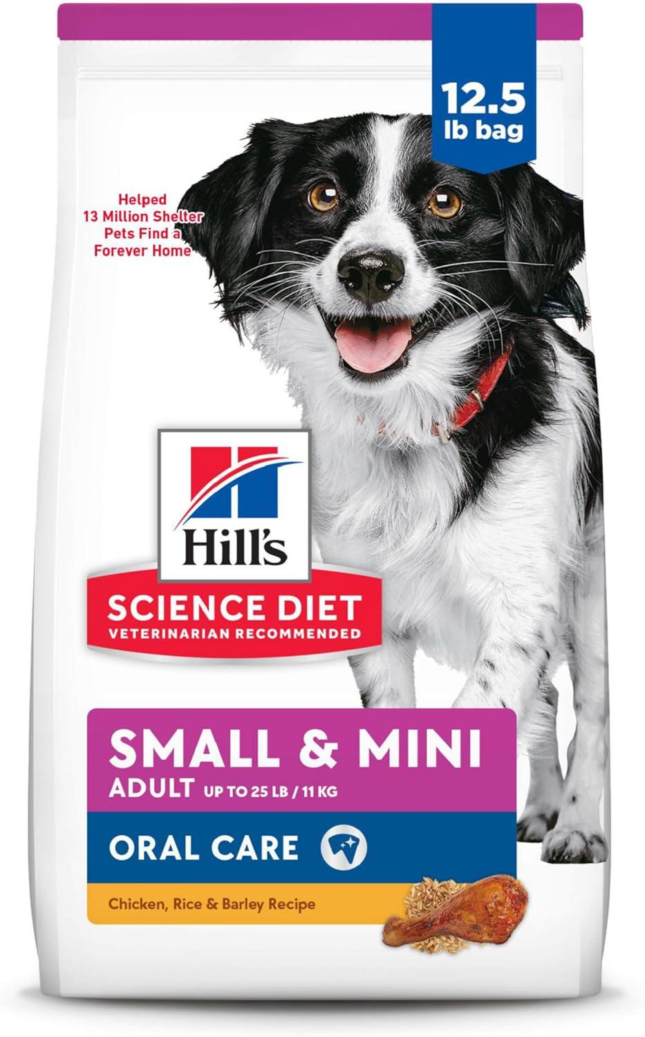 imageHills Science Diet Oral Care Adult 16 Small ampamp Mini Breeds Plaque ampamp Tartar Buildup Support Dry Dog Food Chicken Rice ampamp Barley 125 lb BagChicken Rice Barley