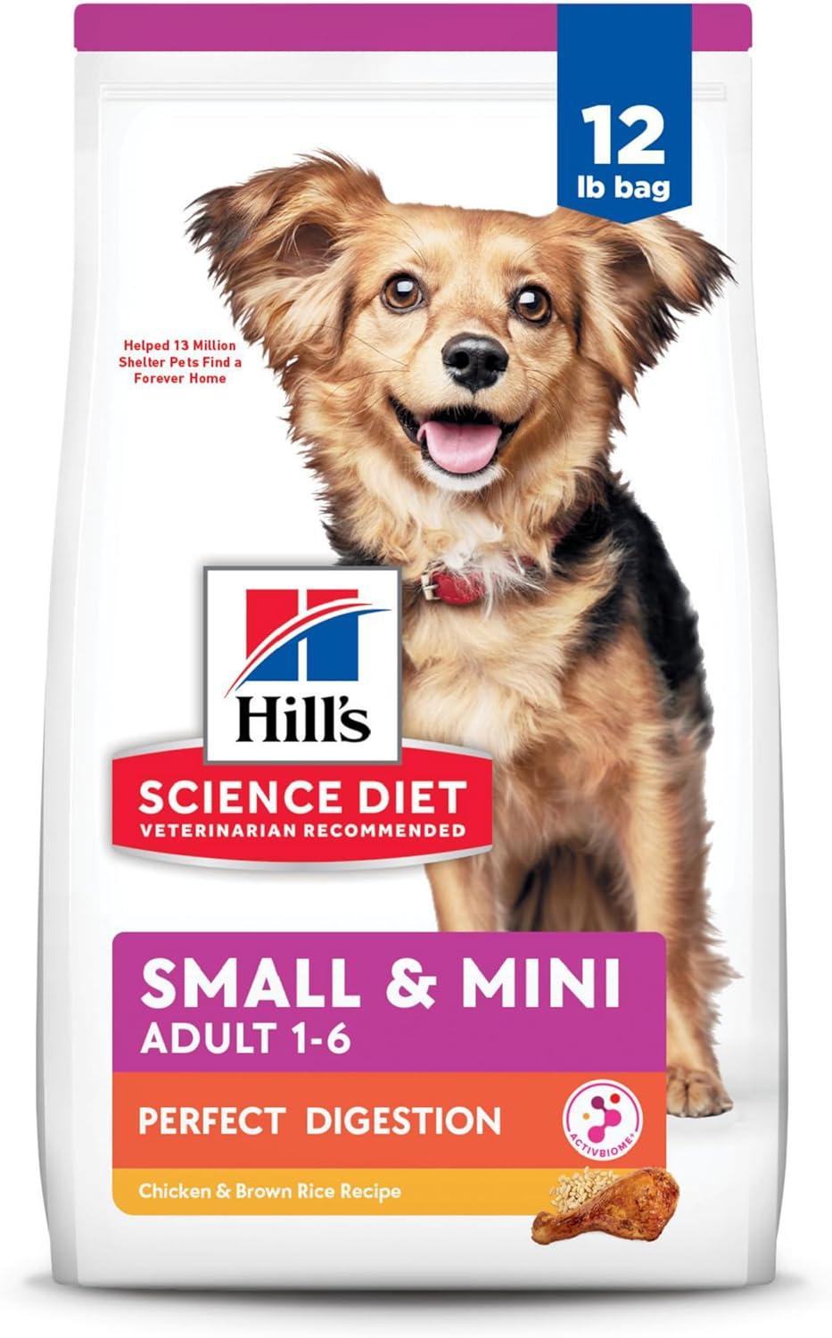 imageHills Science Diet Perfect Digestion Adult 16 Small ampamp Mini Breeds Digestive Support Dry Dog Food Chicken ampamp Brown Rice 35 lb BagChicken Brown Rice