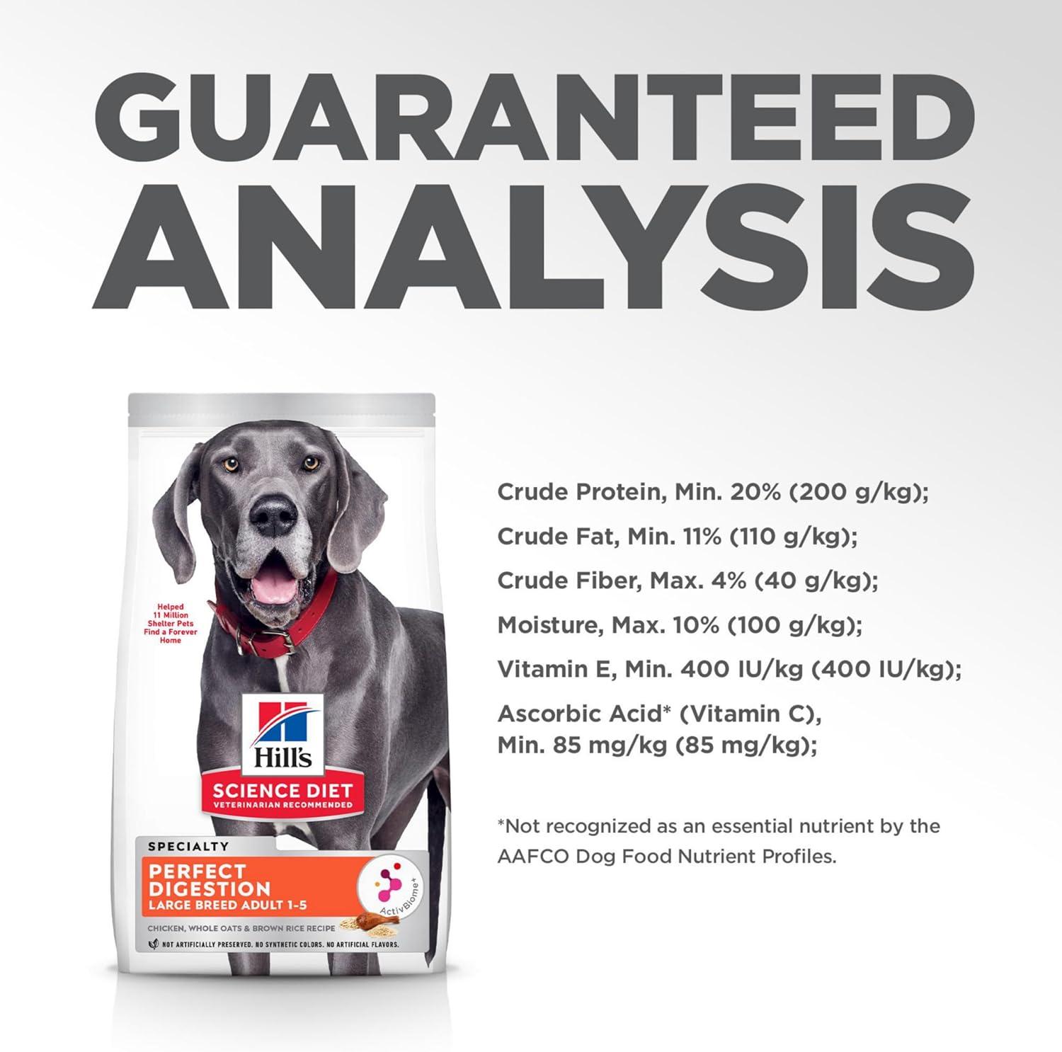 imageHills Science Diet Perfect Digestion Large Breed Adult Dry Dog Food 15 Prebiotics for Digestive Support Chicken Brown Rice ampamp Whole Oats 22 lb BagChicken Brown Rice Whole Oats