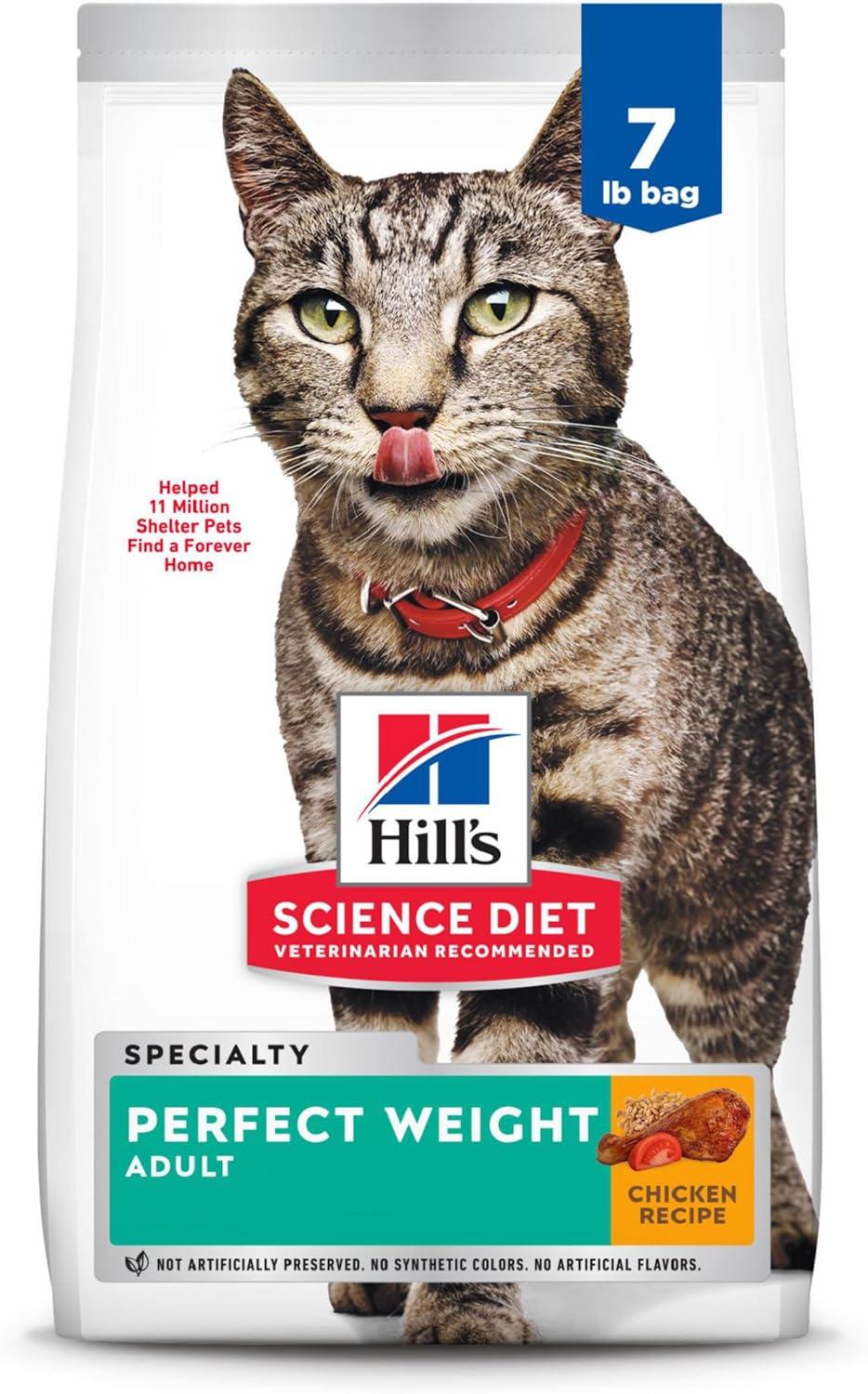 imageHills Science Diet Perfect Weight Adult 16 Weight Management Support Dry Cat Food Chicken Recipe 15 lb BagChicken