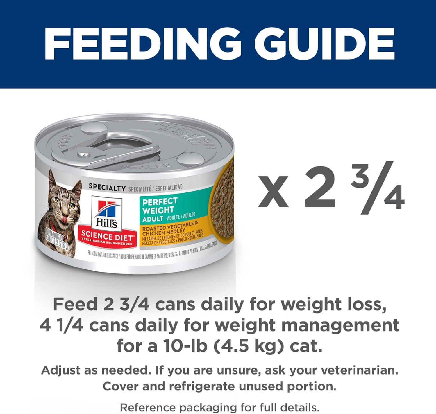 imageHills Science Diet Perfect Weight Adult 16 Weight Management Support Wet Cat Food Chicken ampamp Roasted Vegetables Stew 29 oz Can Case of 24Chicken Roasted Vegetables Stew
