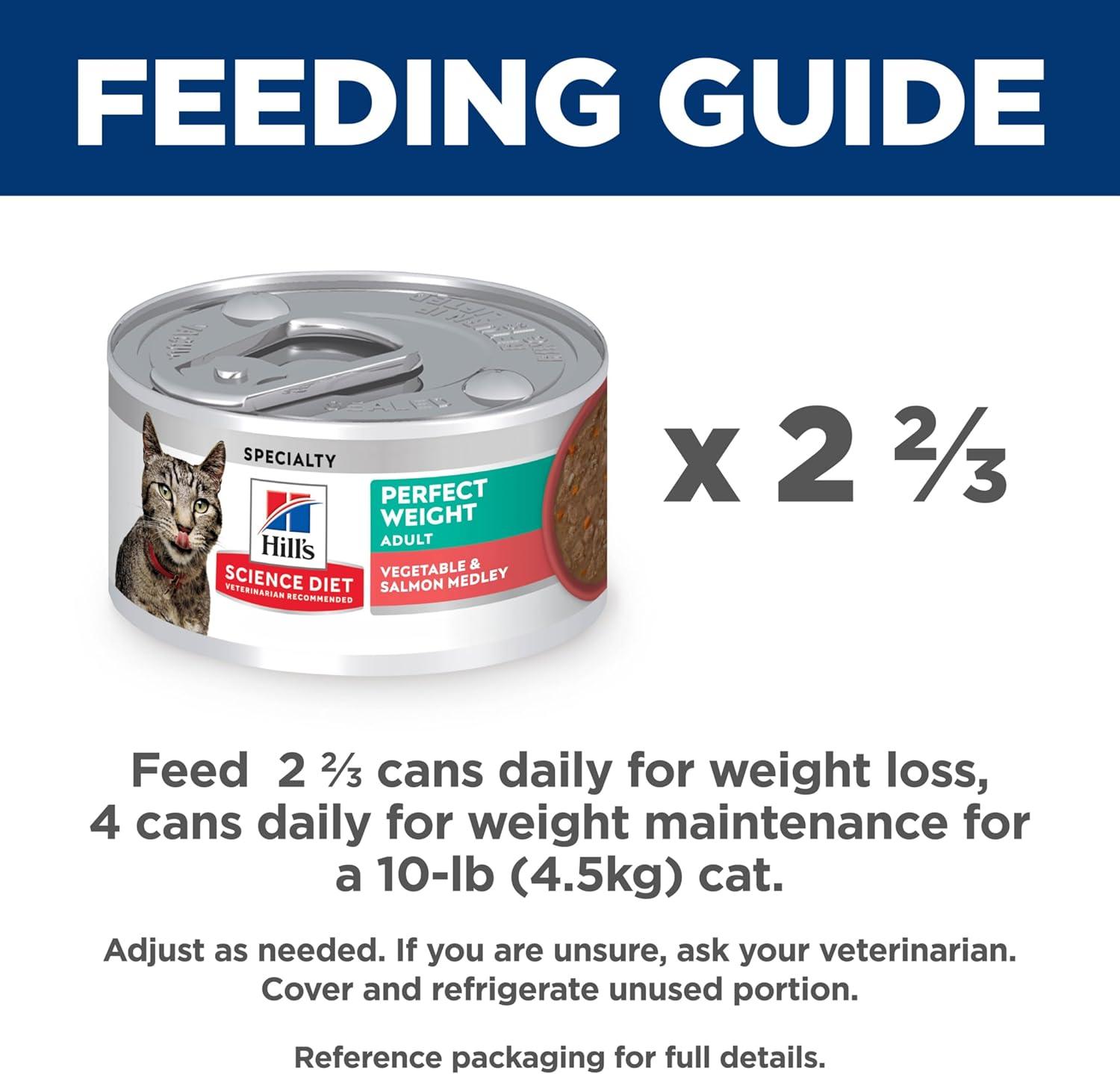 imageHills Science Diet Perfect Weight Adult 16 Weight Management Support Wet Cat Food Chicken ampamp Roasted Vegetables Stew 29 oz Can Case of 24Salmon Vegetables Stew