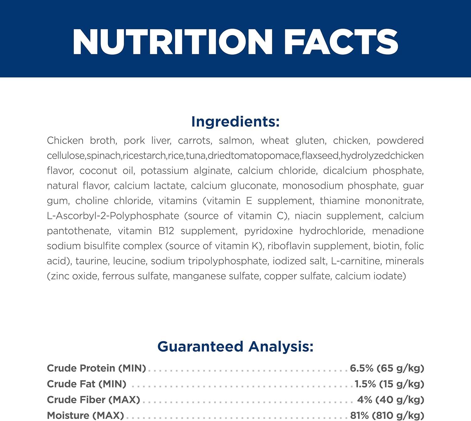 imageHills Science Diet Perfect Weight Adult 16 Weight Management Support Wet Cat Food Salmon ampamp Vegetables Stew 28 oz Pouch Case of 24Salmon Vegetables Stew