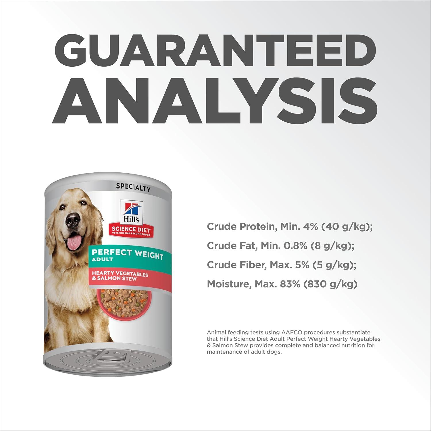 imageHills Science Diet Perfect Weight Adult 16 Weight Management Support Wet Dog Food Chicken ampamp Vegetables Stew 125 oz Can Case of 12Salmon Vegetables Stew