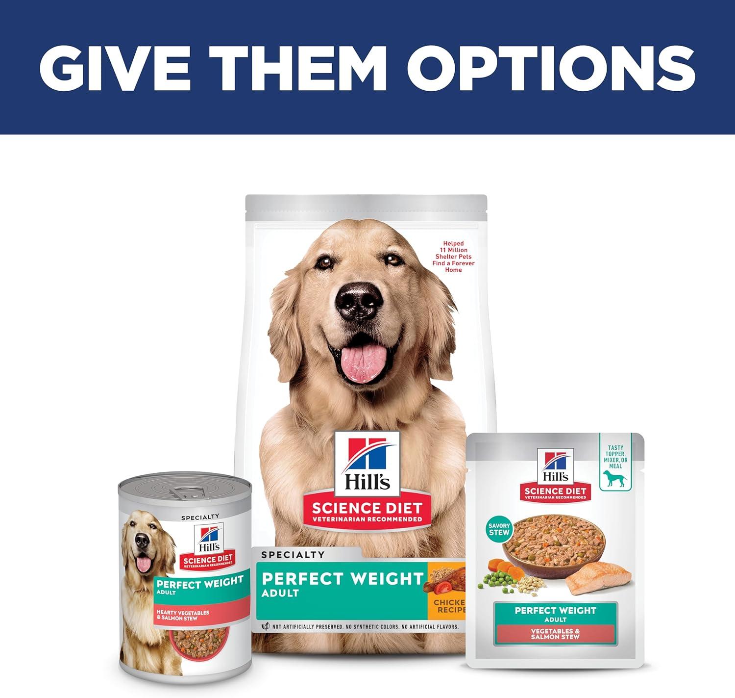 imageHills Science Diet Perfect Weight Adult 16 Weight Management Support Wet Dog Food Salmon ampamp Vegetables Stew 28 oz Pouch Case of 24