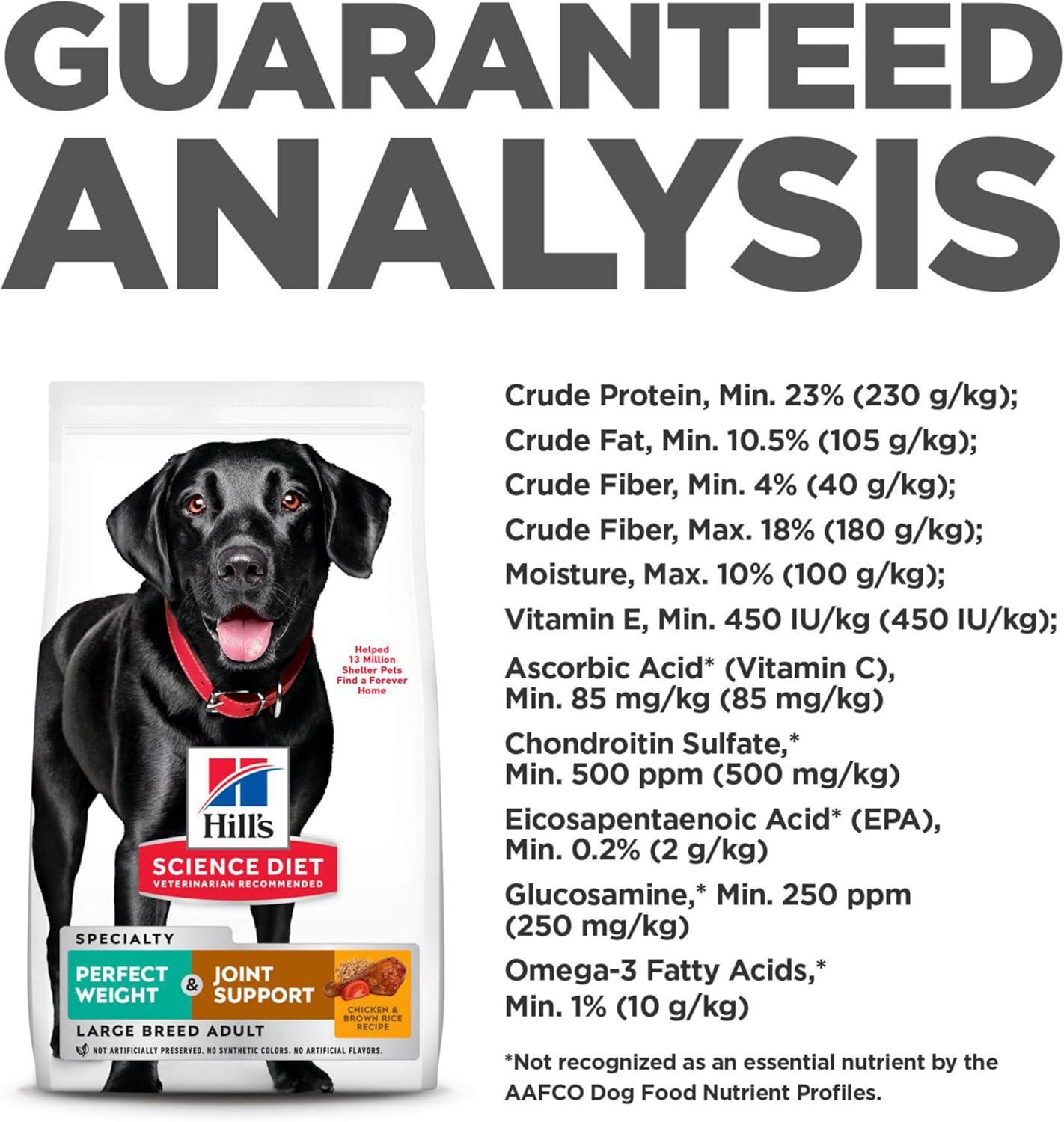 imageHills Science Diet Perfect Weight ampamp Joint Support Large Breed Adult Dry Dog Food 15Quality Protein for Weight Management ampamp Joint Support Chicken ampamp Brown Rice 25 lb Bag