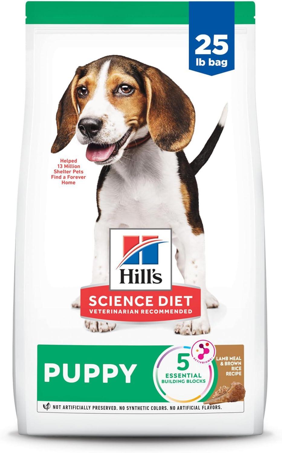 imageHills Science Diet Puppy Puppy Premium Nutrition Dry Dog Food Chicken ampamp Brown Rice 155 lb BagLamb Brown Rice