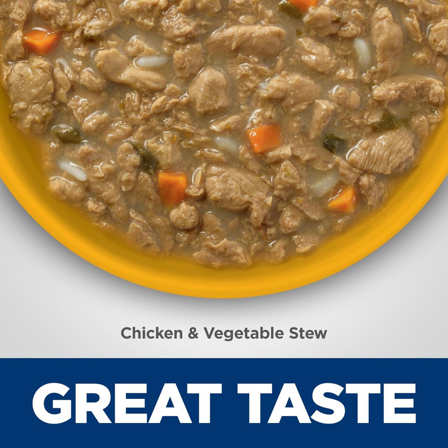 imageHills Science Diet Senior Vitality Adult 7 Senior Premium Nutrition Wet Cat Food Chicken ampamp Vegetable Stew 29 oz Cans 24Pack