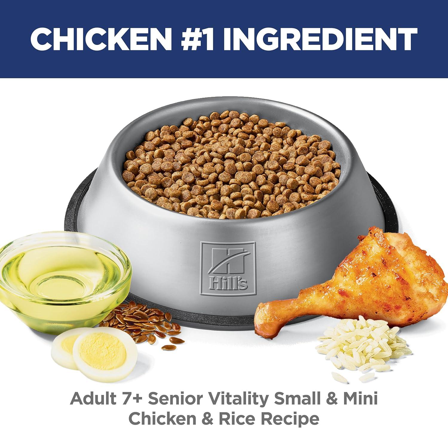 imageHills Science Diet Senior Vitality Senior Adult 7 Small ampamp Mini Breeds Senior Premium Nutrition Dry Dog Food Chicken ampamp Rice 125 lb BagChicken Rice