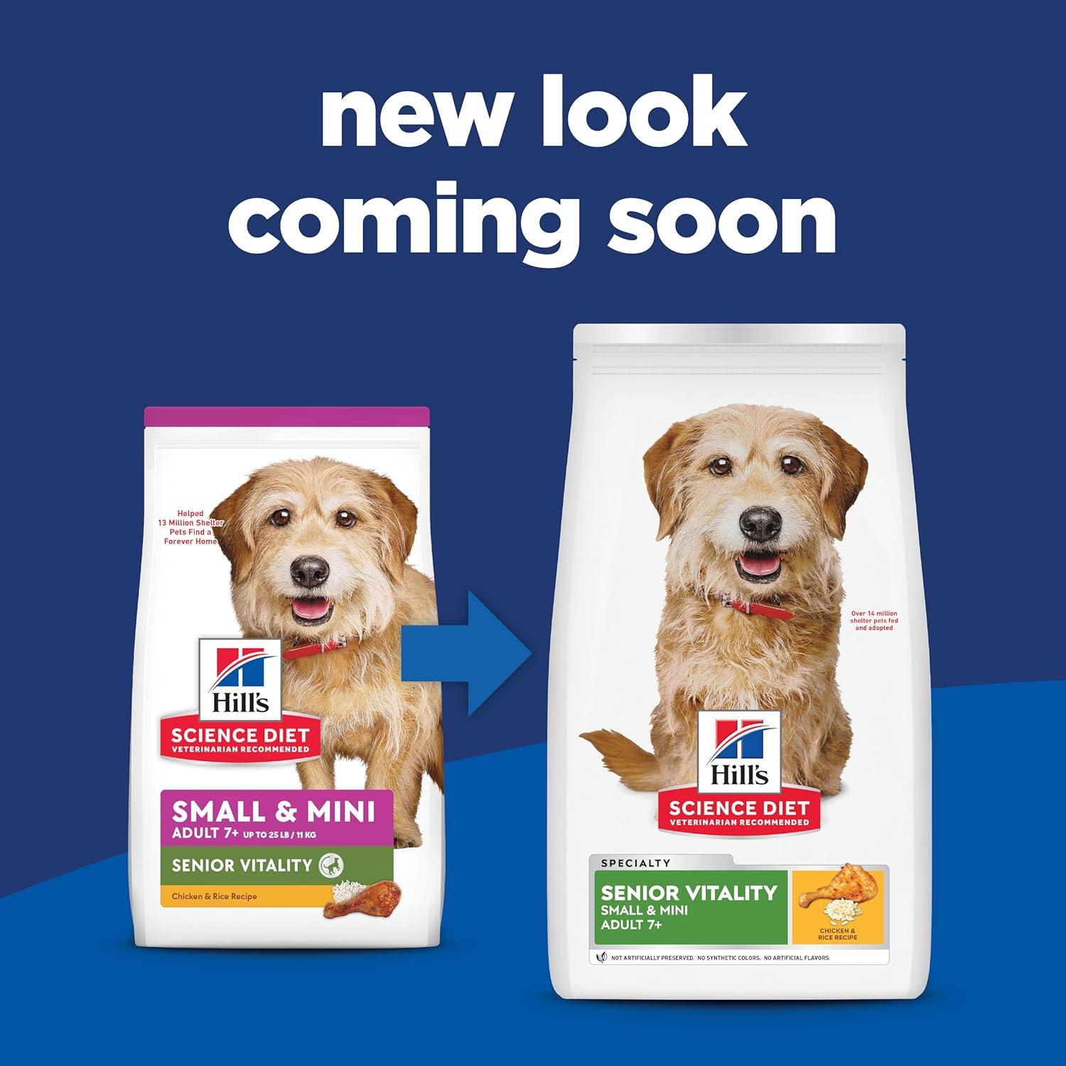 imageHills Science Diet Senior Vitality Senior Adult 7 Small ampamp Mini Breeds Senior Premium Nutrition Dry Dog Food Chicken ampamp Rice 125 lb BagChicken Rice