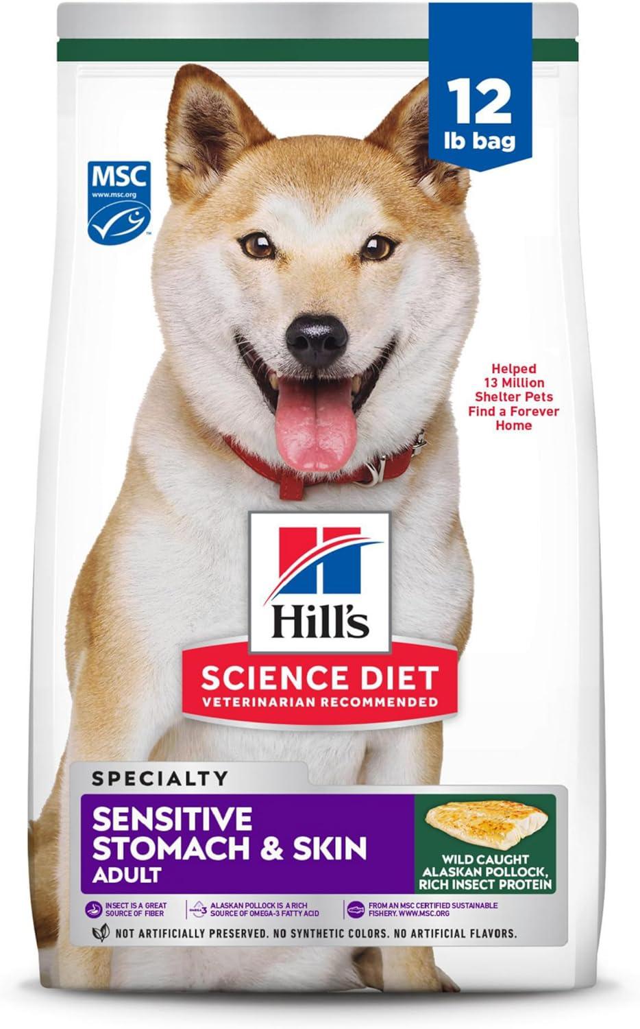 imageHills Science Diet Sensitive Stomach ampamp Skin Adult 16 Stomach ampamp Skin Sensitivity Support Dry Dog Food Chicken Recipe 30 lb BagPollock Barley Insect Recipe