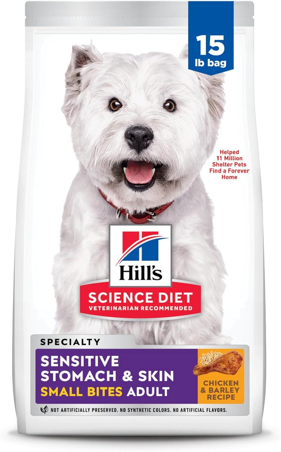 imageHills Science Diet Sensitive Stomach ampamp Skin Adult 16 Stomach ampamp Skin Sensitivity Support Small Kibble Dry Dog Food Chicken Recipe 15 lb BagChicken