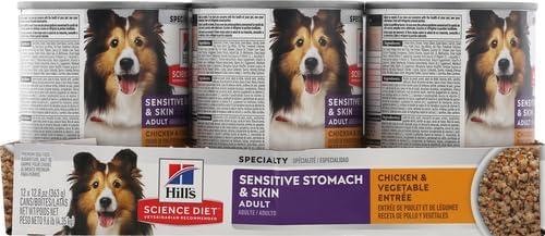 imageHills Science Diet Sensitive Stomach ampamp Skin Adult 16 Stomach ampamp Skin Sensitivity Support Wet Dog Food Salmon ampamp Vegetables Loaf 128 oz Can Case of 12Chicken Vegetables Loaf