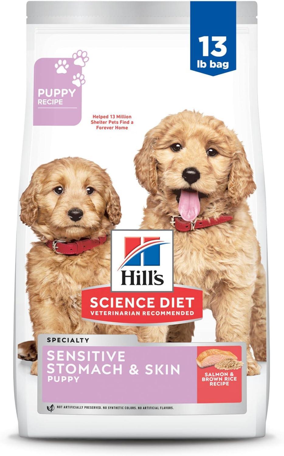 imageHills Science Diet Sensitive Stomach ampamp Skin Puppy Stomach ampamp Skin Sensitivity Support Dry Dog Food Salmon ampamp Brown Rice 13 lb BagSalmon Brown Rice