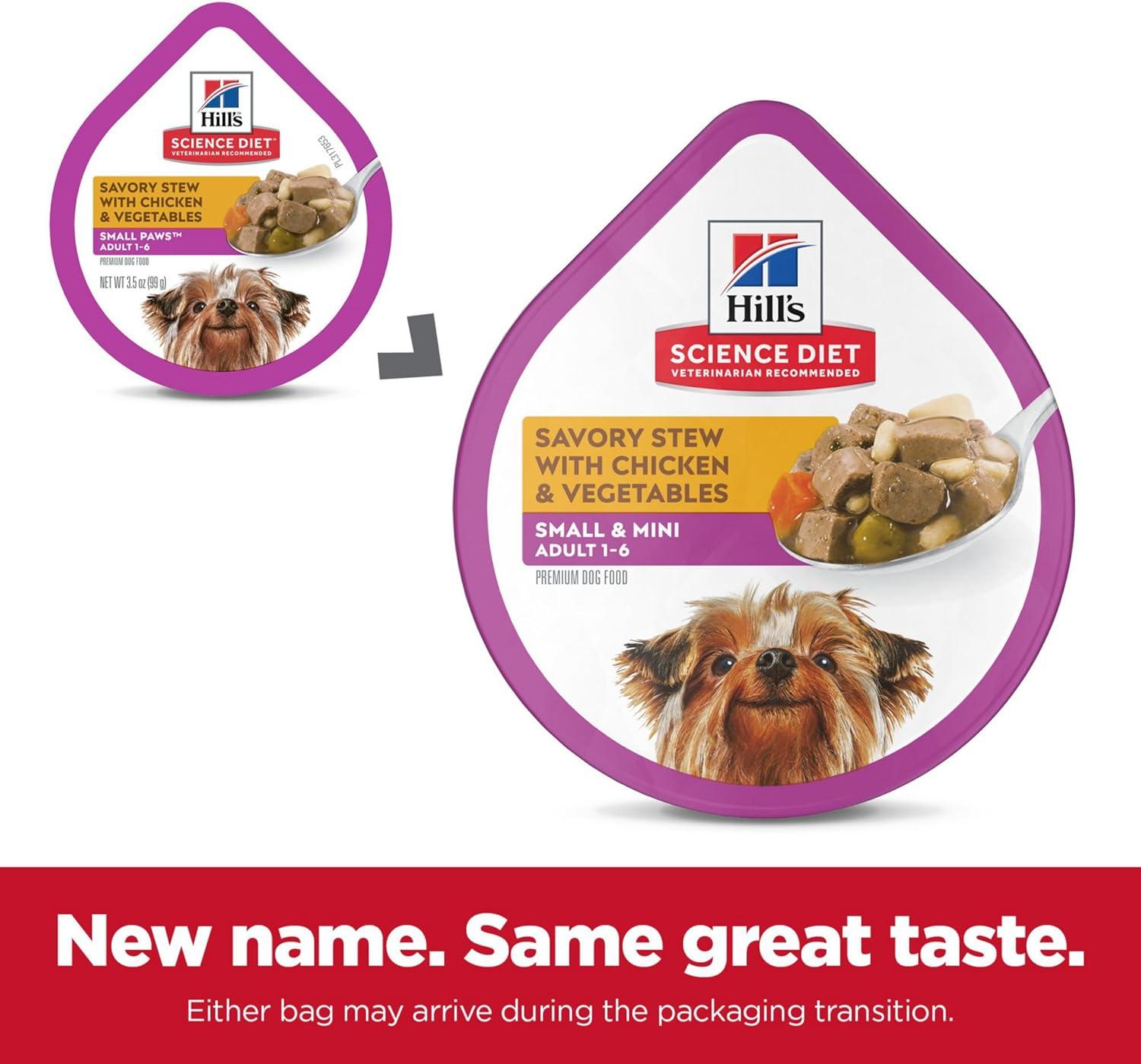 imageHills Science Diet Small ampamp Mini Adult 16 Small ampamp Mini Breeds Premium Nutrition Wet Dog Food Beef ampamp Vegetables Stew 35 oz Tray Case of 12Chicken Vegetables Stew