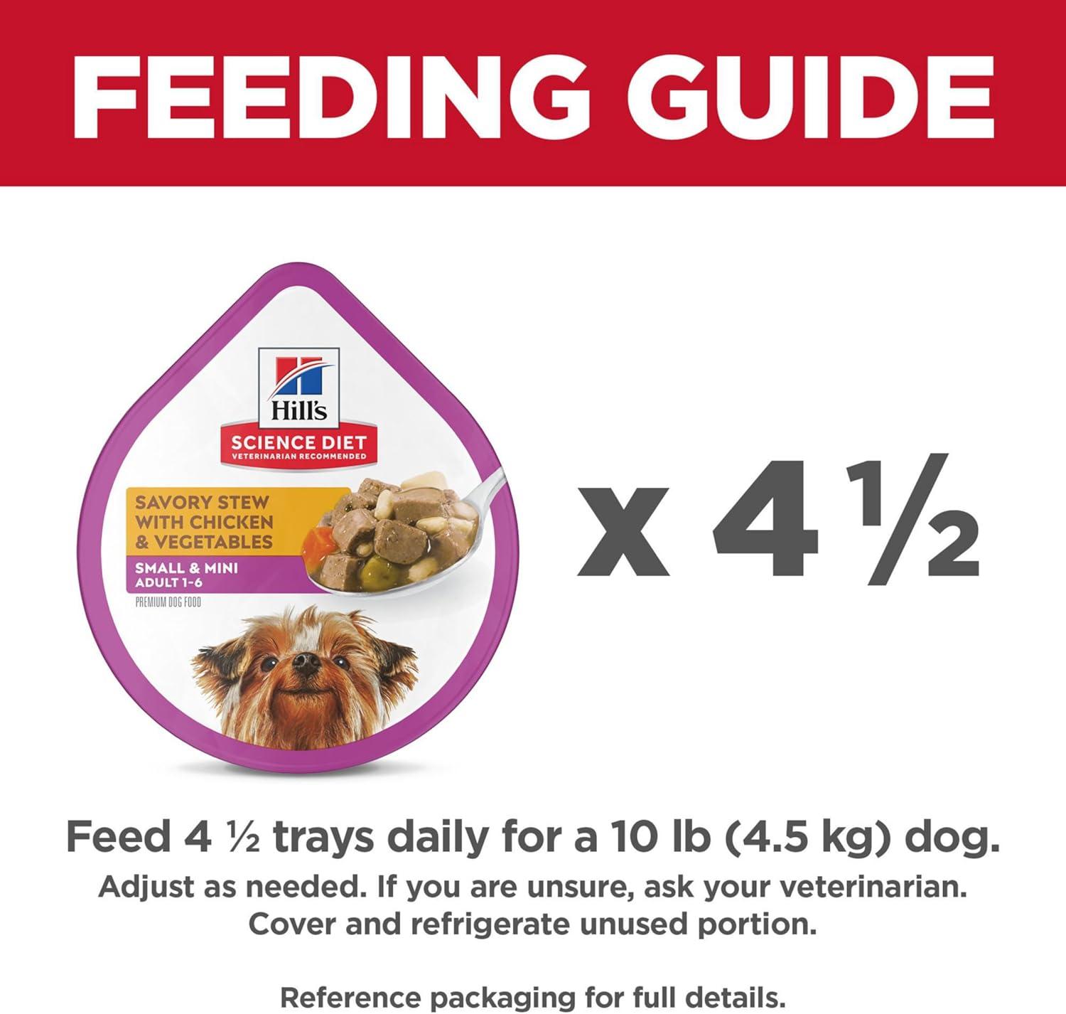 imageHills Science Diet Small ampamp Mini Adult 16 Small ampamp Mini Breeds Premium Nutrition Wet Dog Food Beef ampamp Vegetables Stew 35 oz Tray Case of 12Chicken Vegetables Stew