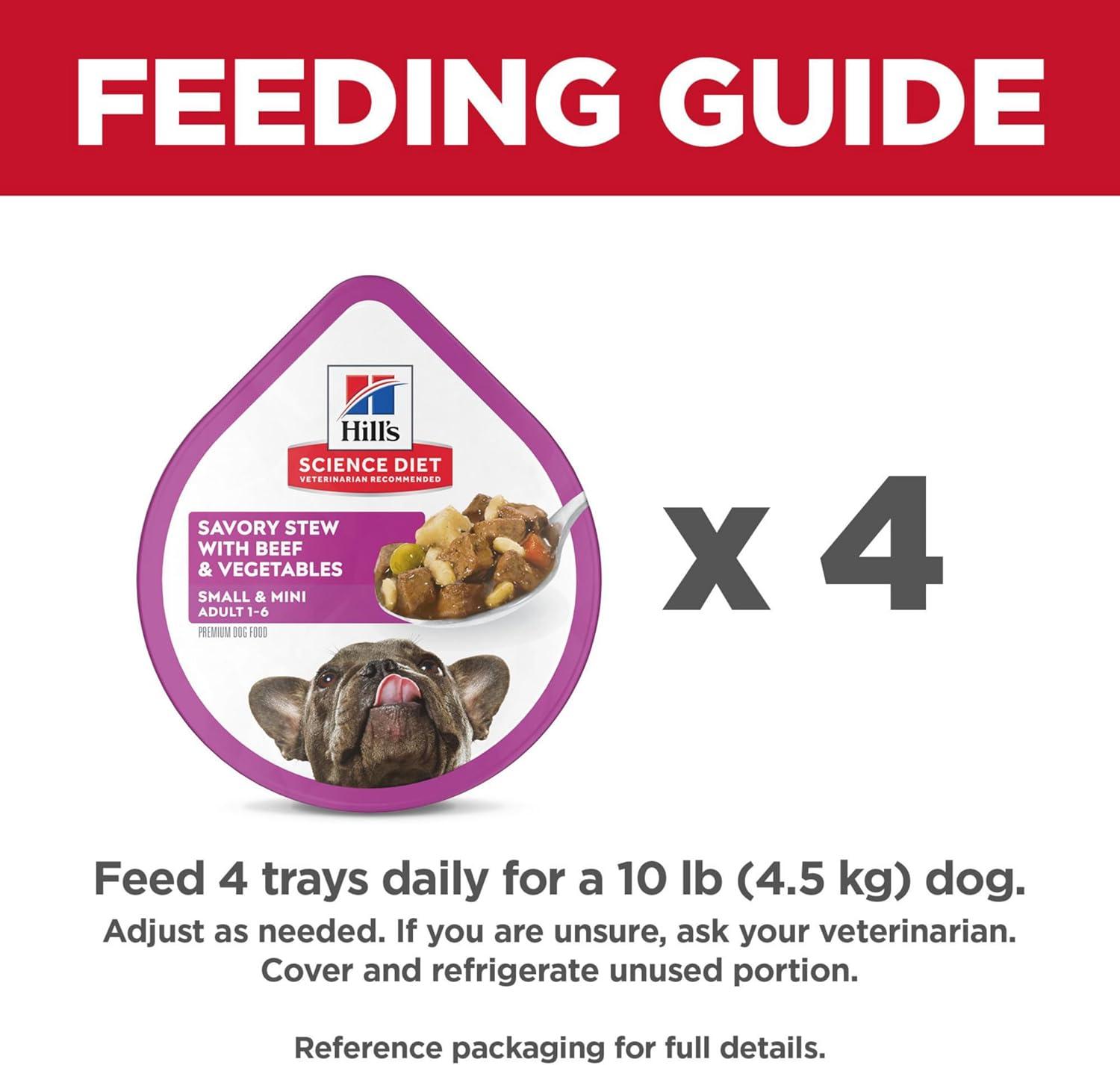imageHills Science Diet Small ampamp Mini Adult 16 Small ampamp Mini Breeds Premium Nutrition Wet Dog Food Beef ampamp Vegetables Stew 35 oz Tray Case of 12Beef Vegetables Stew