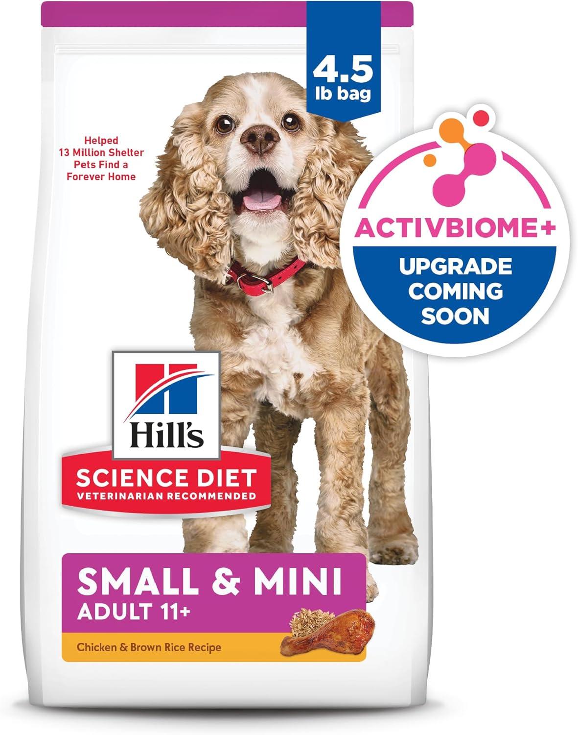 imageHills Science Diet Small ampamp Mini Senior Adult 11 Small ampamp Mini Breeds Senior Premium Nutrition Dry Dog Food Chicken Brown Rice ampamp Barley 155 lb BagChicken Brown Rice Barley