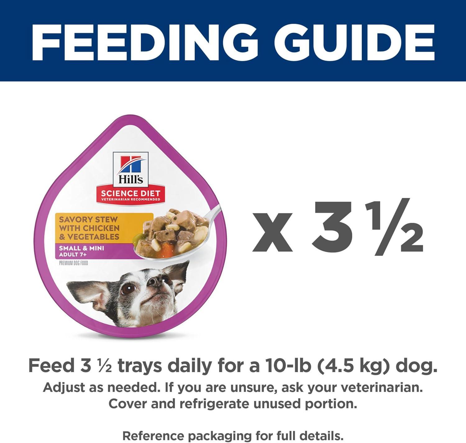 imageHills Science Diet Small ampamp Mini Senior Adult 7 Small ampamp Mini Breeds Senior Premium Nutrition Wet Dog Food Chicken ampamp Vegetables Stew 35 oz Tray Case of 12Chicken Vegetables Stew
