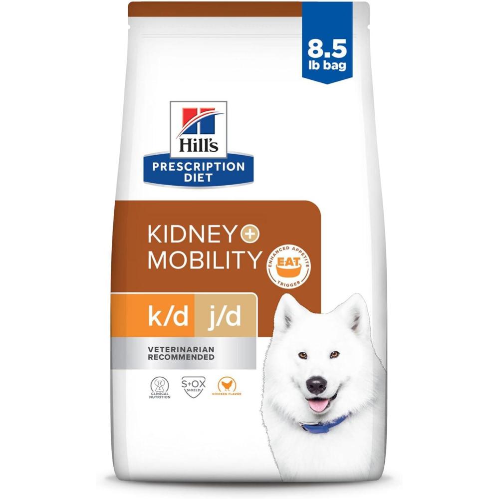 imageHILLS PRESCRIPTION DIET Hills Prescription Diet kd Kidney Care jd Joint Care Chicken Flavor Dry Dog Food Veterinary Diet 187 lb BagChicken