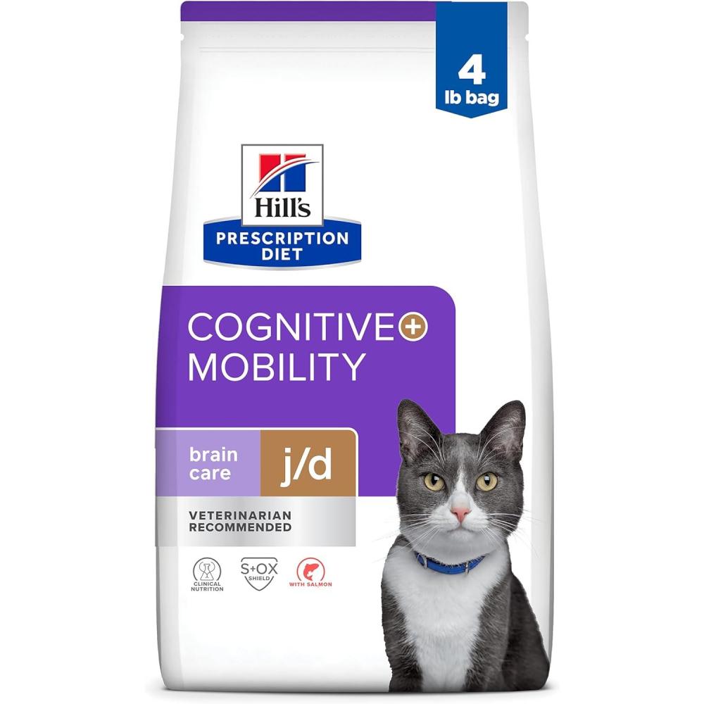 imageHills Prescription Diet Brain Care jd Joint Care Feline Dry Cat Food with Salmon 4 lb Bag
