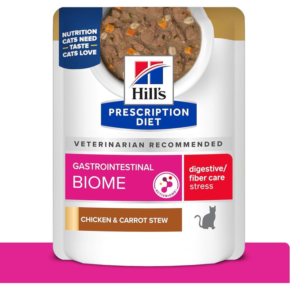 imageHills Prescription Diet Gastrointestinal Biome Stress Chicken ampamp Carrot Stew Wet Cat Food 24 x 28 oz Pouches