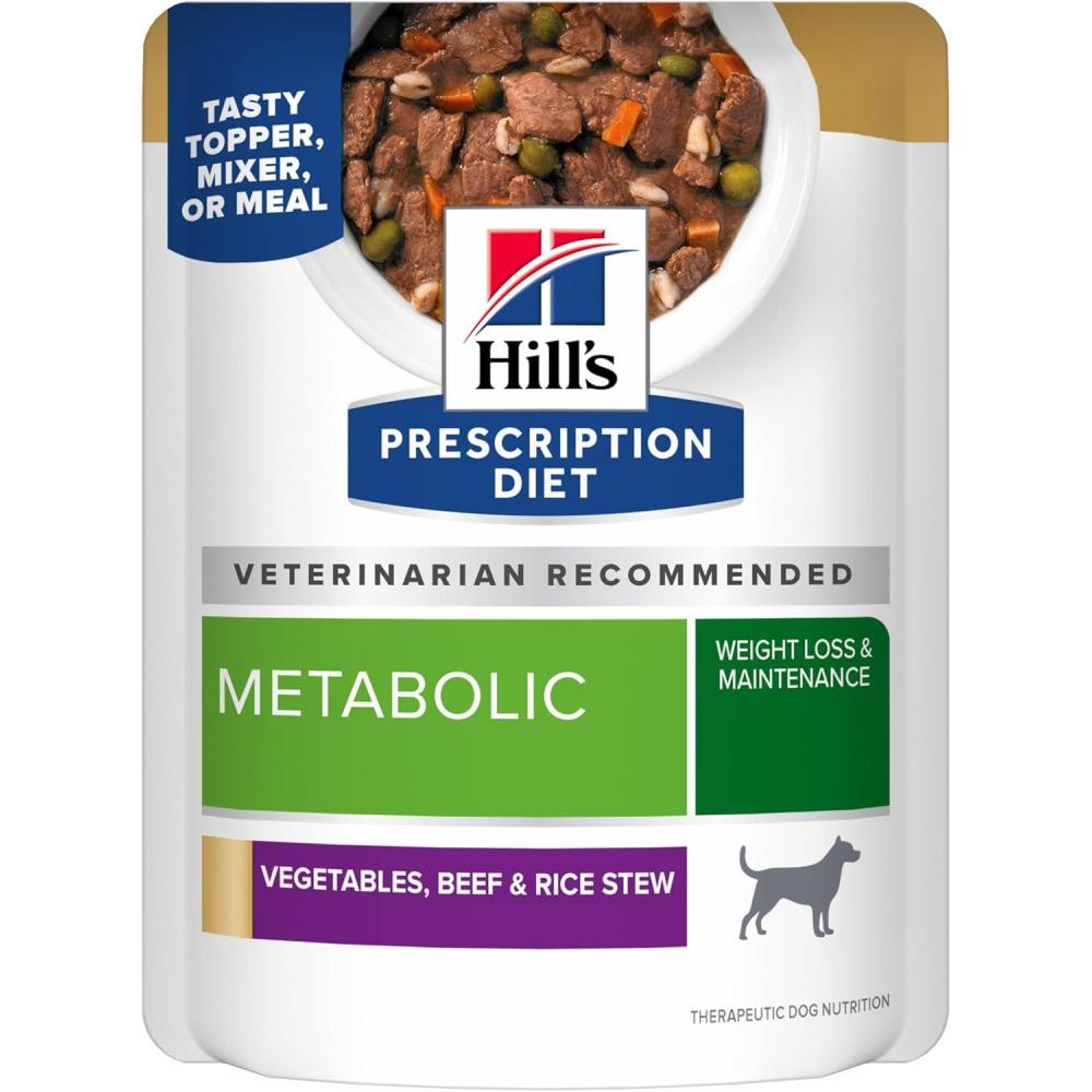 imageHills Prescription Diet Metabolic Canine Vegetables Rice ampamp Chicken Stew 28oz 24Pack Wet FoodVegetable Beef Rice Stew