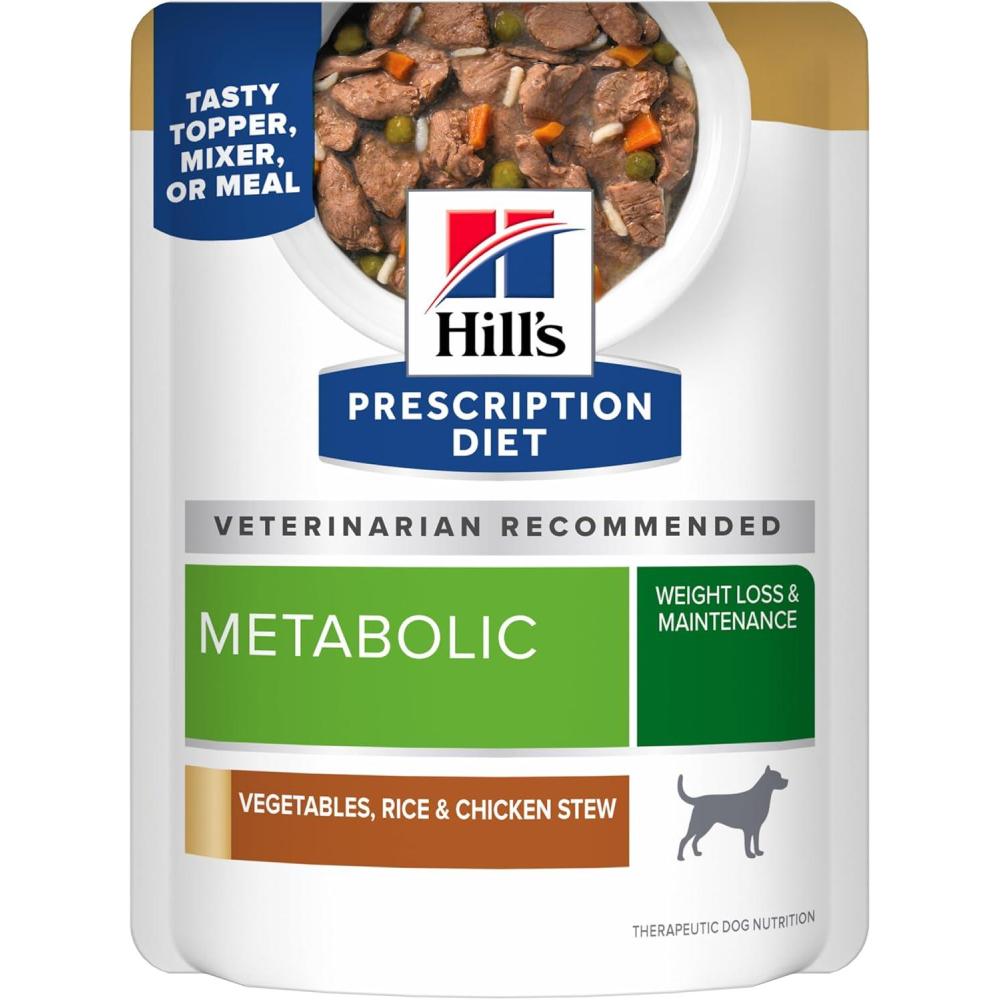 imageHills Prescription Diet Metabolic Canine Vegetables Rice ampamp Chicken Stew 28oz 24Pack Wet FoodVegetable Rice Chicken Stew