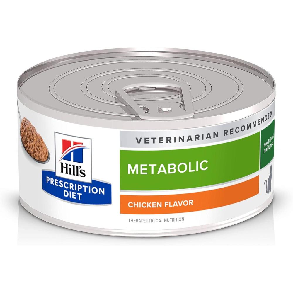 imageHills Prescription Diet Metabolic Weight Management Chicken Flavor Wet Cat Food Veterinary Diet 55 oz Cans 24PackChicken