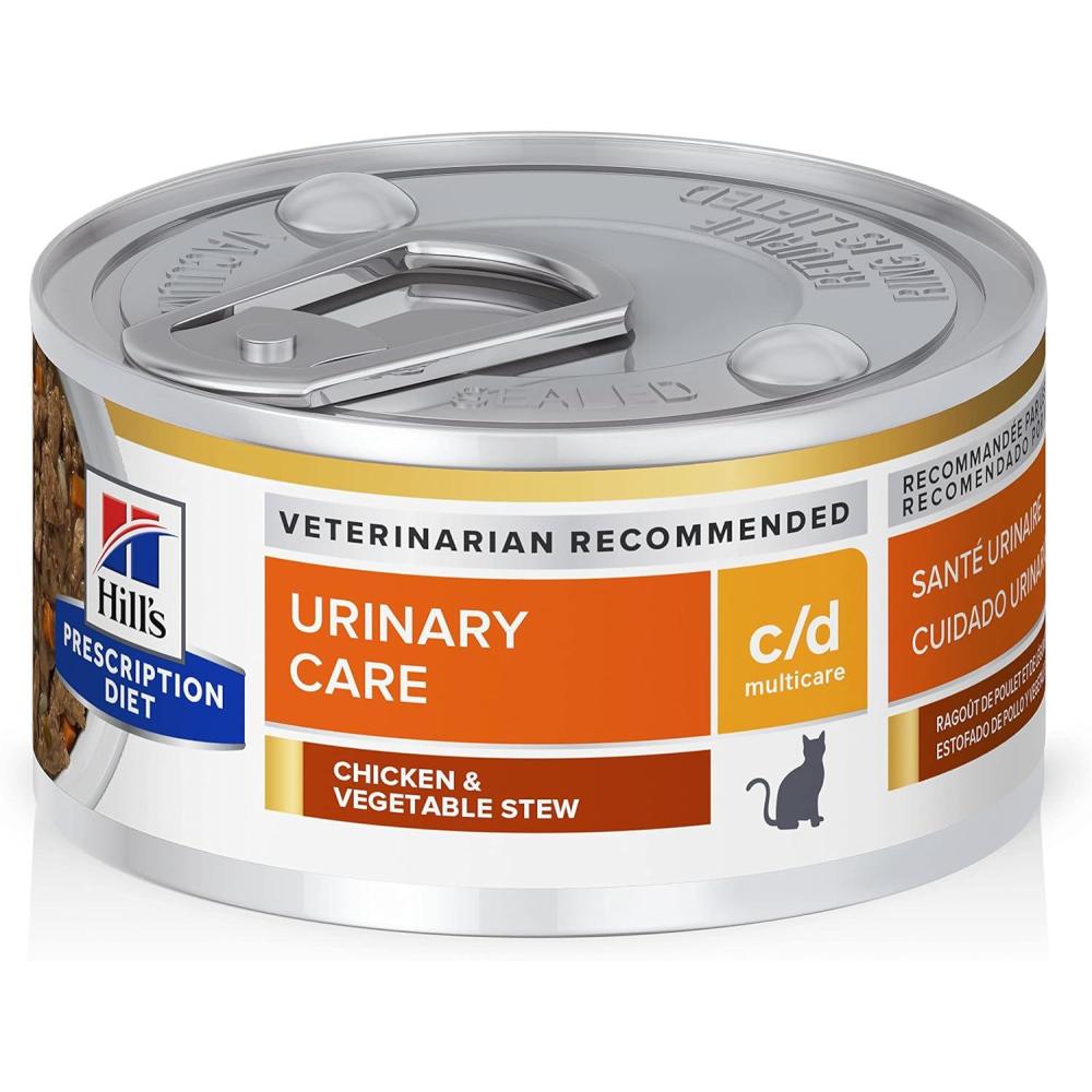 imageHills Prescription Diet cd Multicare Urinary Care Chicken ampamp Vegetable Stew Wet Cat Food Veterinary Diet 29 oz Cans 24PackChicken Vegetable Stew