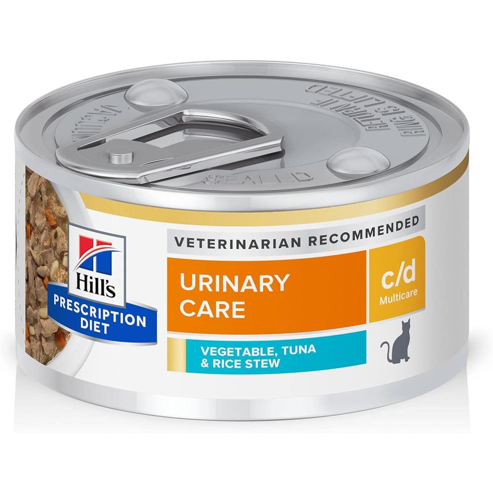 imageHills Prescription Diet cd Multicare Urinary Care Chicken ampamp Vegetable Stew Wet Cat Food Veterinary Diet 29 oz Cans 24PackTuna Vegetable Stew