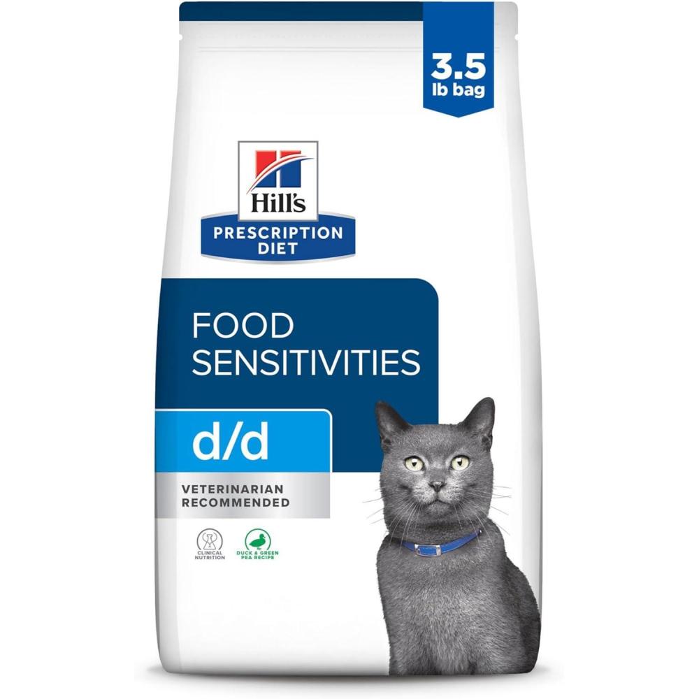 imageHills Prescription Diet dd Food Sensitivities Duck ampamp Green Pea Formula Dry Cat Food Veterinary Diet 35 lb BagDuck Green Pea