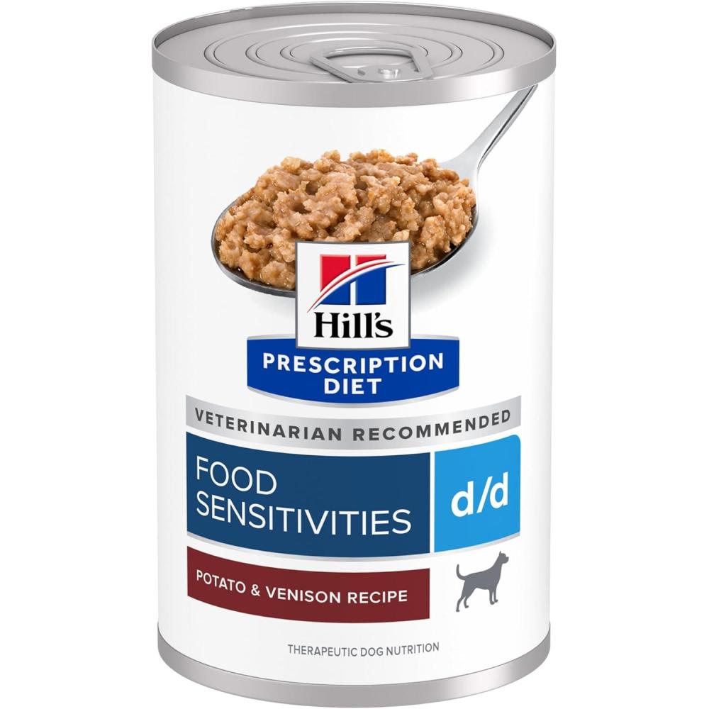 imageHills Prescription Diet dd SkinFood Sensitivities Salmon Formula Canned Dog Food Veterinary Diet 13 oz 12Pack Wet FoodPotato Venison