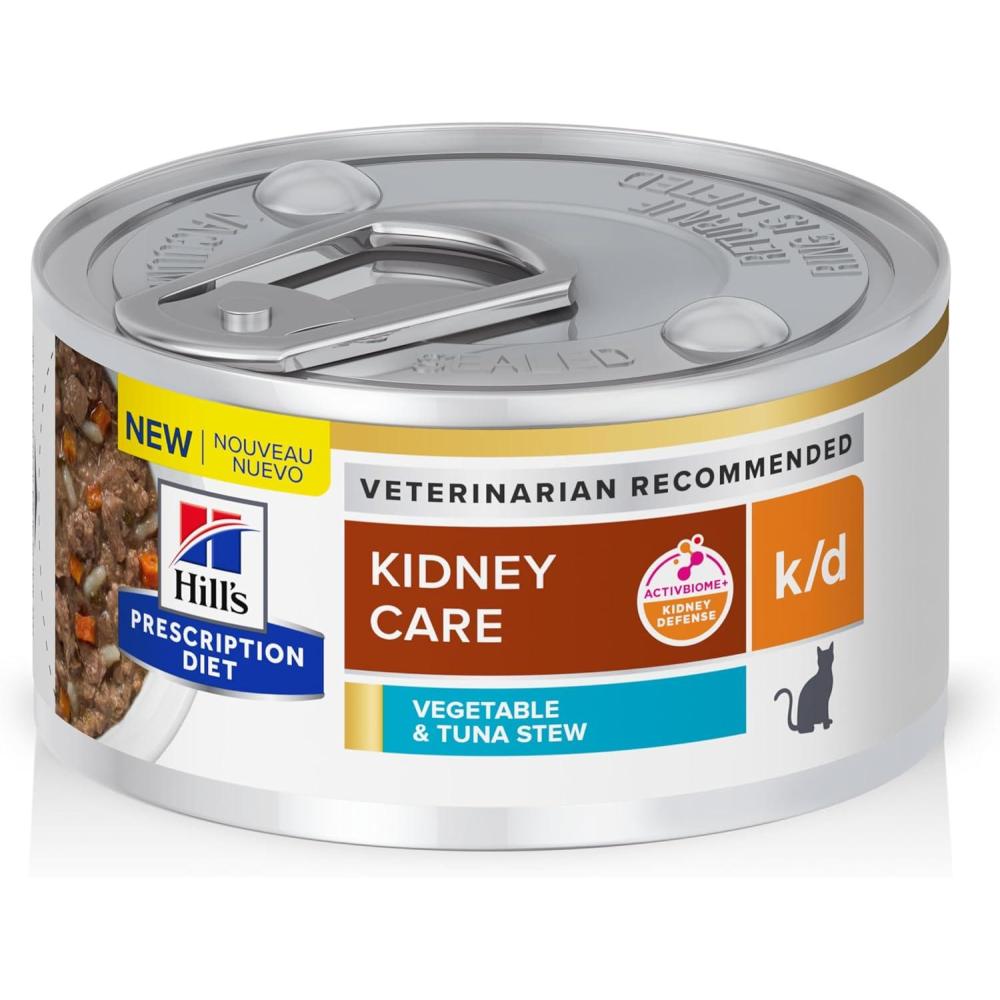 imageHills Prescription Diet kd Kidney Care with Chicken Wet Cat Food Veterinary Diet 55 oz Cans 24PackVegetable Tuna Stew