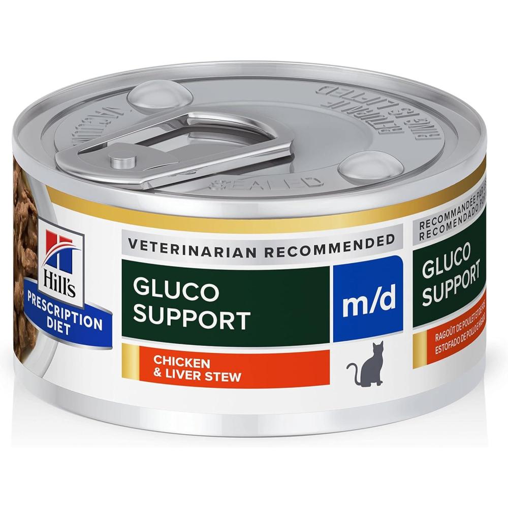 imageHills Prescription Diet md GlucoSupport with Liver Flavor Canned Cat Food Veterinary Diet 55 Ounce Pack of 24Chicken Liver Stew