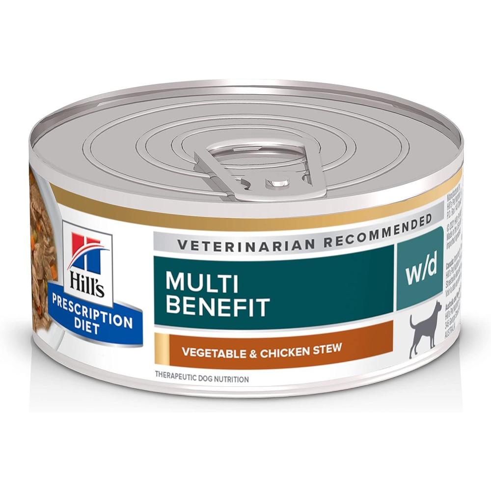 imageHills Prescription Diet wd MultiBenefit DigestiveWeightGlucoseUrinary Management Vegetable ampamp Chicken Stew Wet Dog Food Veterinary Diet 55 oz Cans 24PackVegetable Chicken Stew