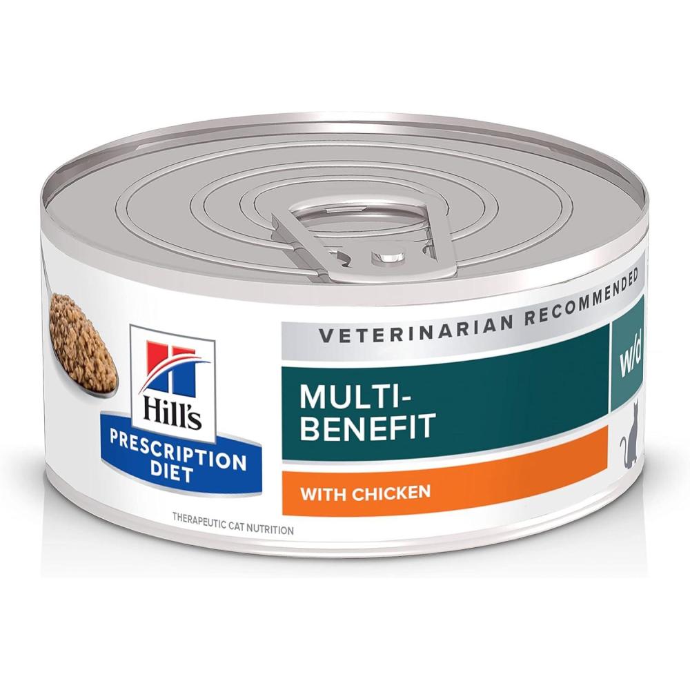 imageHills Prescription Diet wd MultiBenefit DigestiveWeightGlucoseUrinary Management with Chicken Wet Cat Food Veterinary Diet 55 oz Cans 24Pack