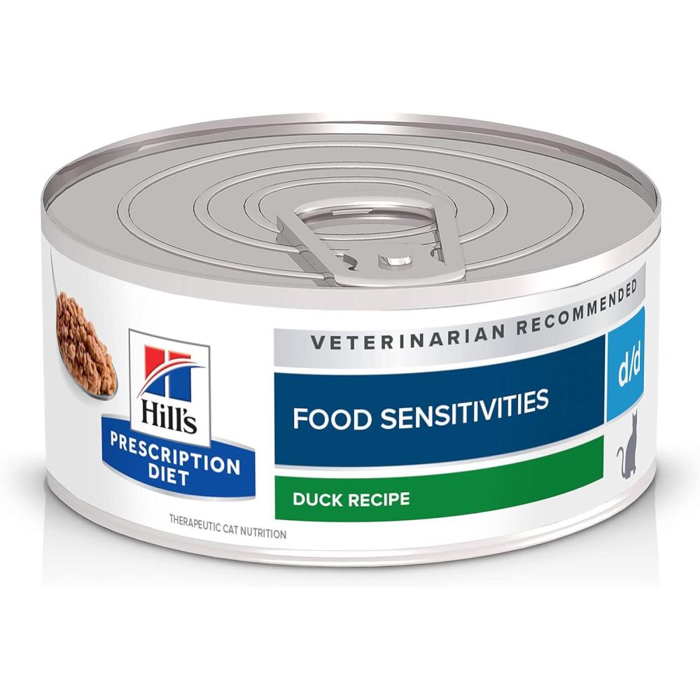 imageHills Prescription Diet zd SkinFood Sensitivities Hydrolyzed Wet Cat Food Veterinary Diet 55 oz Cans 24PackDuck Formula