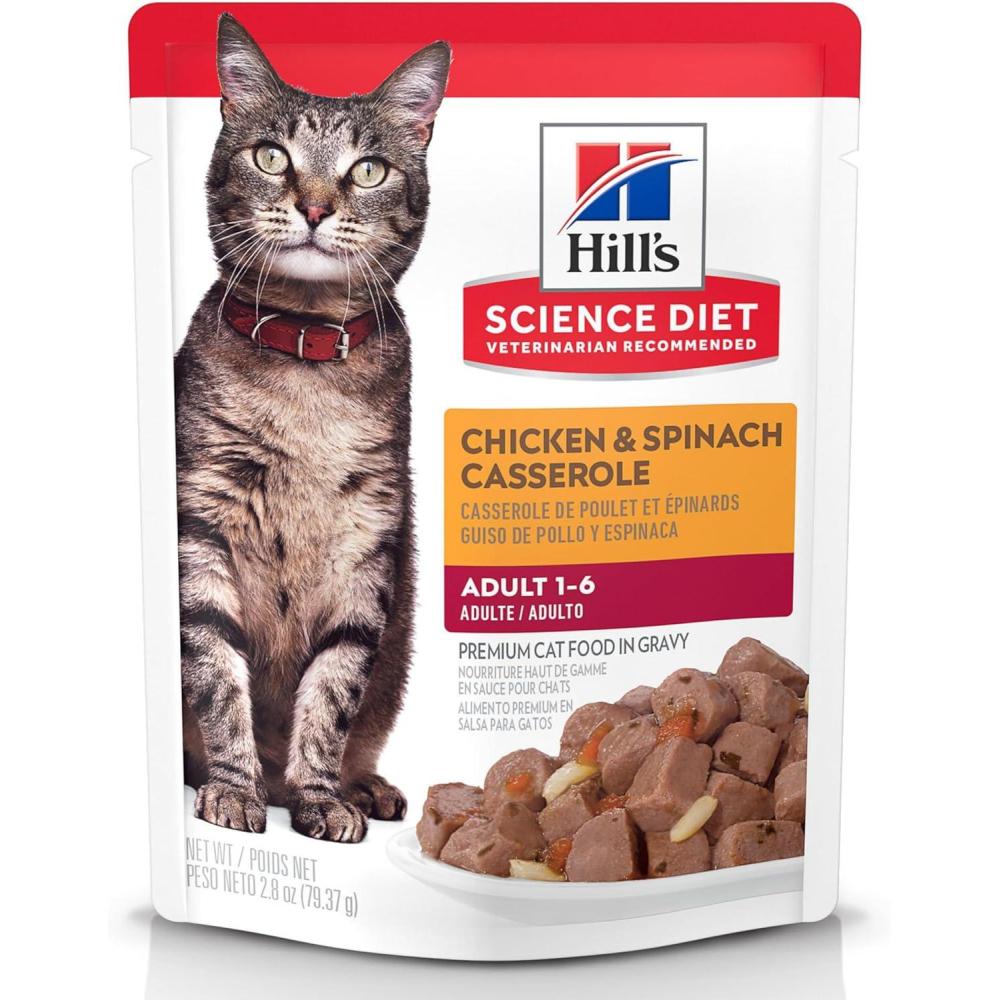 imageHills Science Diet Adult 16 Adult 16 Premium Nutrition Wet Cat Food Chicken Casserole Stew 28 oz Pouch Case of 24