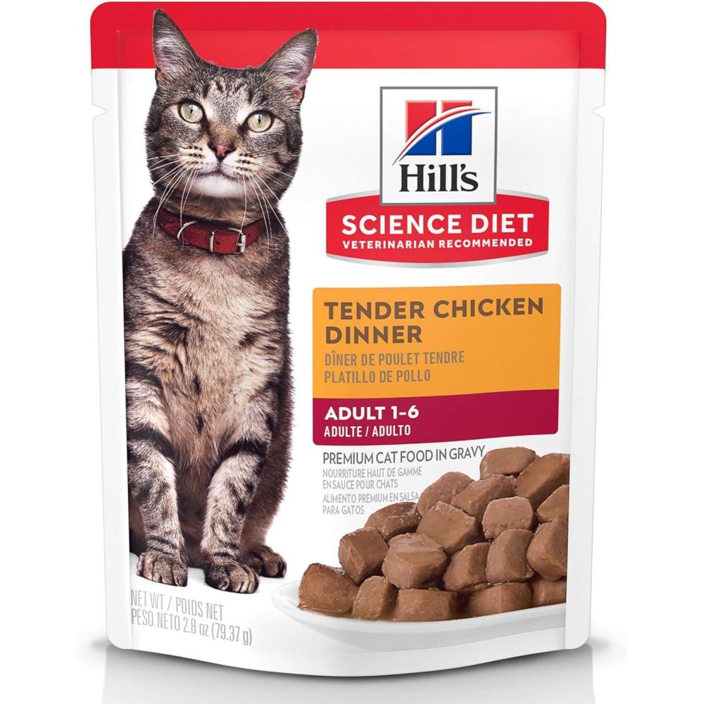 imageHills Science Diet Adult 16 Adult 16 Premium Nutrition Wet Cat Food Chicken Stew 28 oz Pouch Case of 24