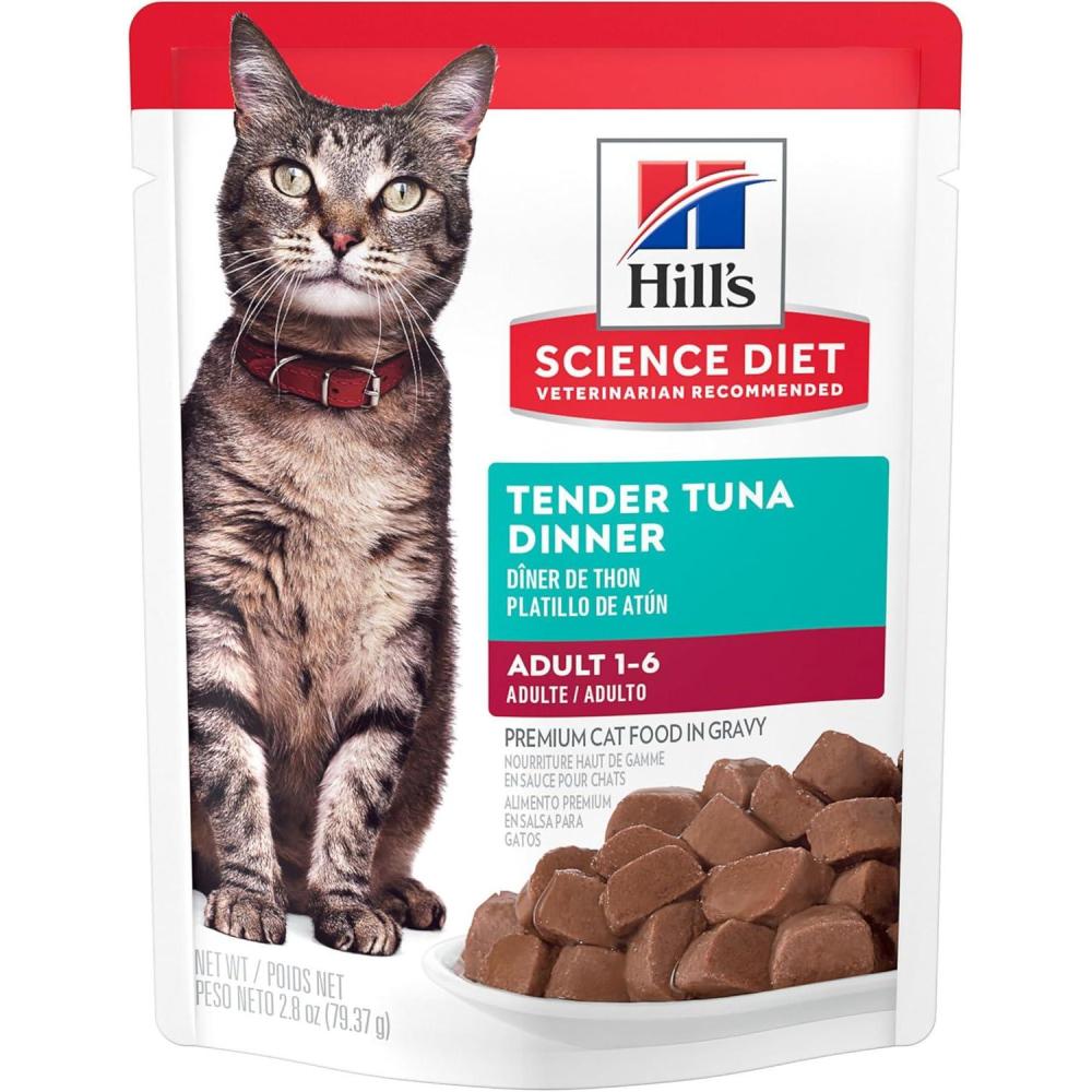 imageHills Science Diet Adult 16 Adult 16 Premium Nutrition Wet Cat Food Tuna Stew 28 oz Pouch Case of 24